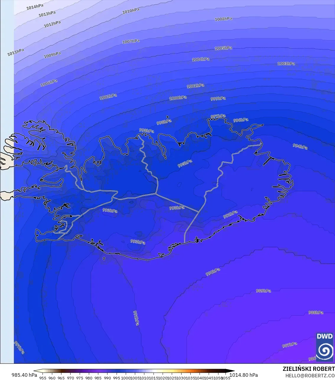 ICON model - Islandia, Tekanan
