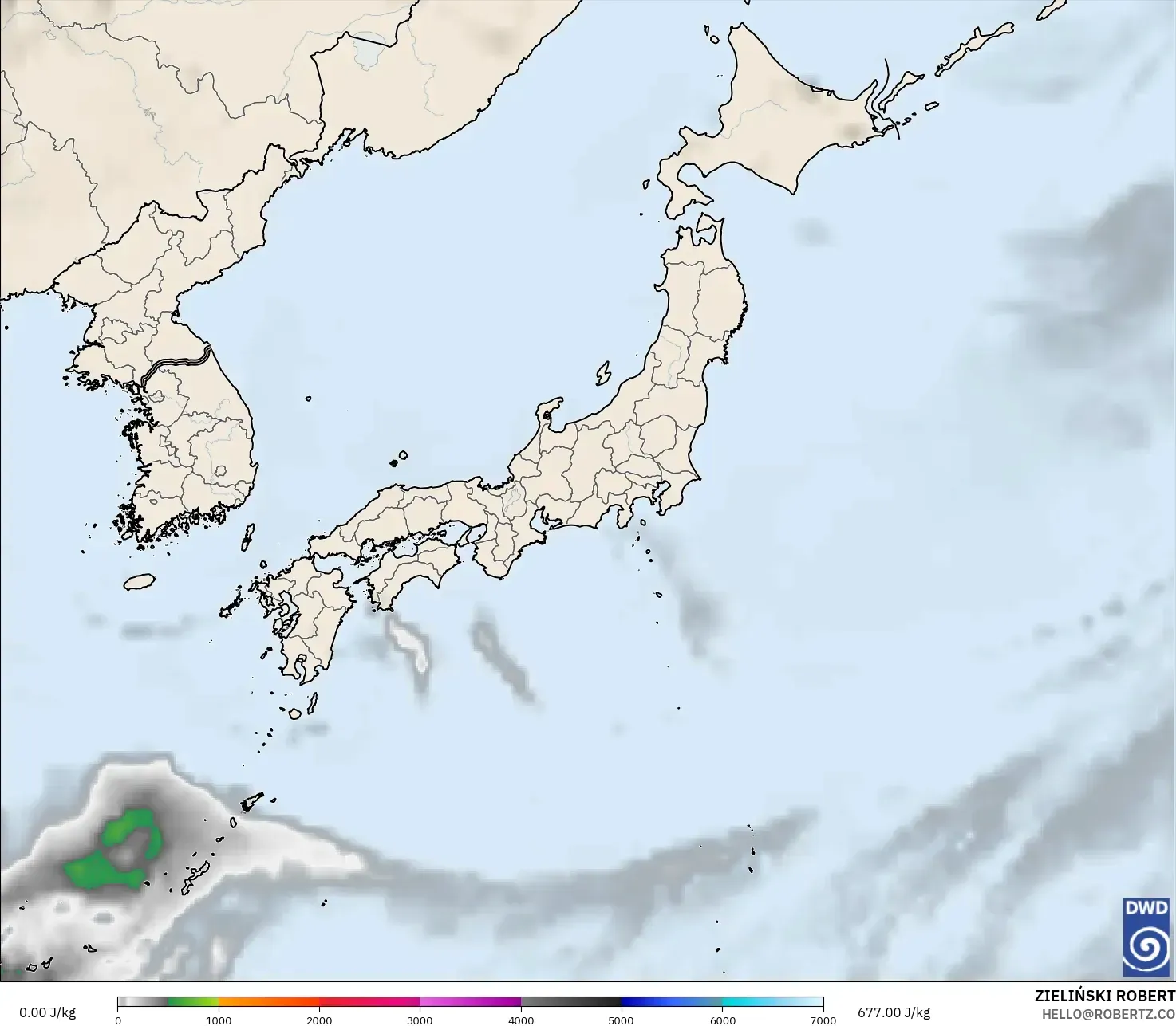 ICON model - Jepang, CAPE