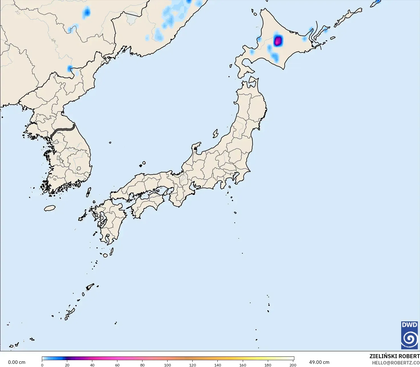 ICON model - Jepang, Kedalaman Salju