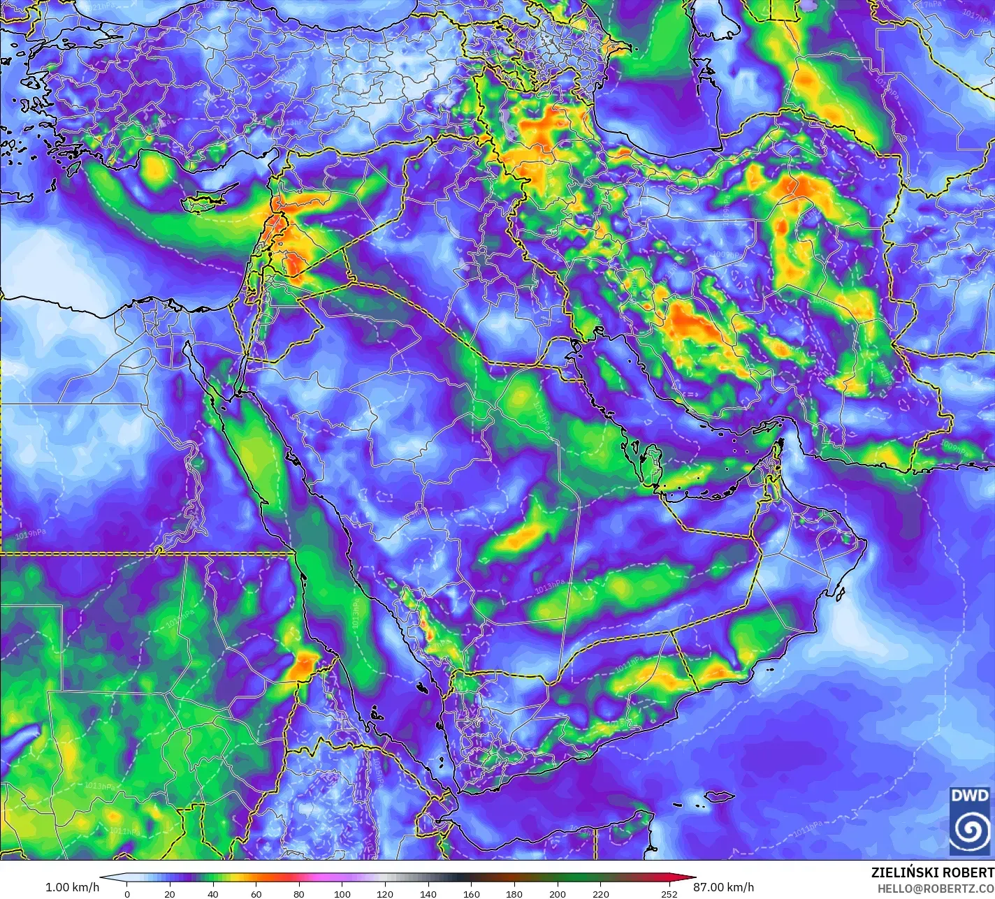 ICON model - Timur Tengah, Hembusan Angin