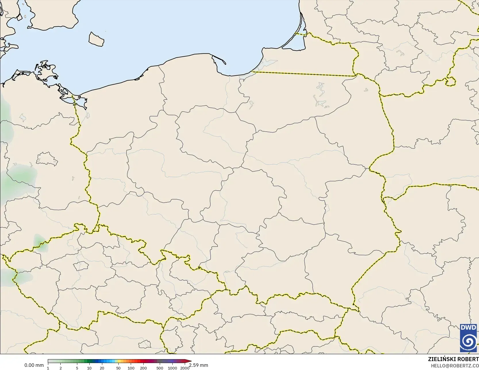 ICON model - Polandia, Akumulasi Curah Hujan