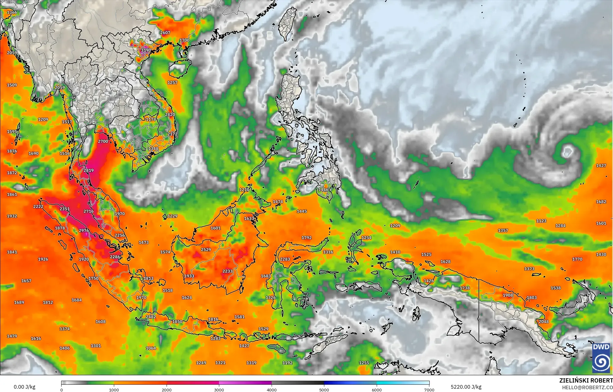 ICON model - Asia Tenggara, CAPE