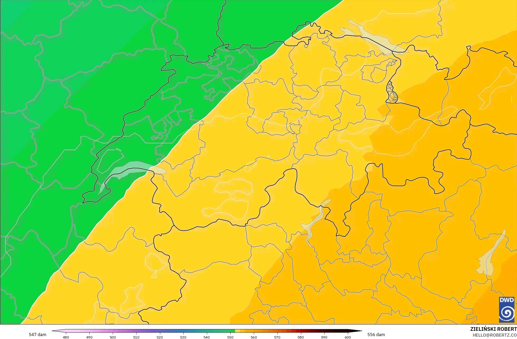 ICON model - Swiss, Ketinggian geopotensial pada 500 hPa