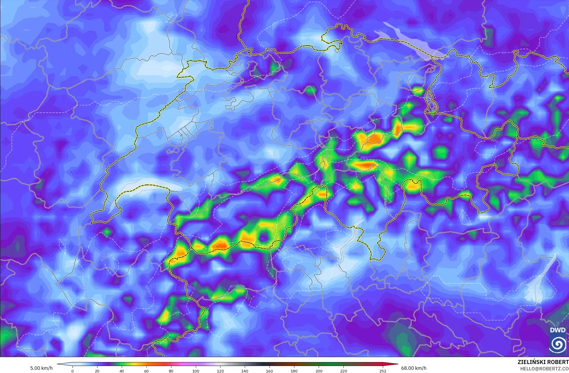 ICON model - Swiss, Hembusan Angin