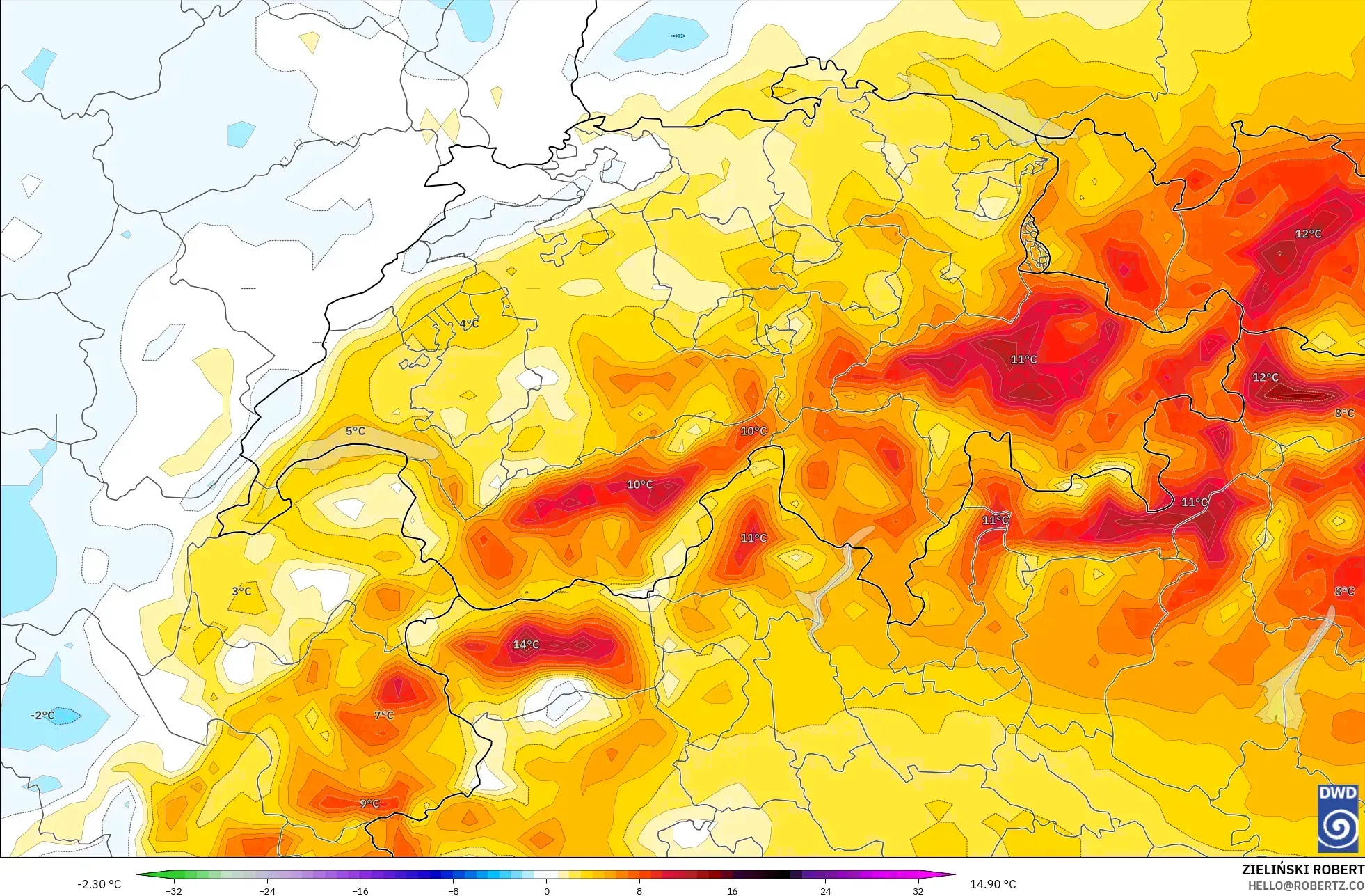 ICON model - Swiss, Anomali Suhu 2 m