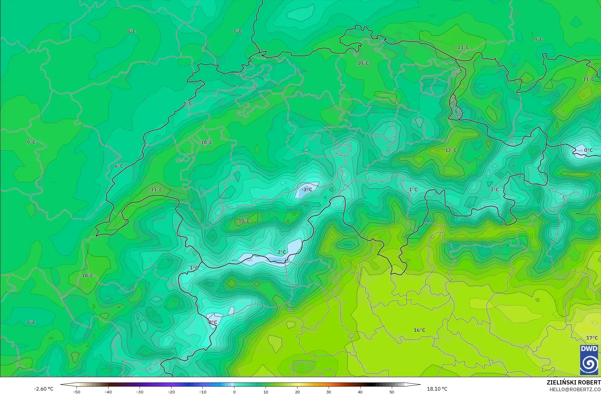 ICON model - Swiss, Suhu 2 m