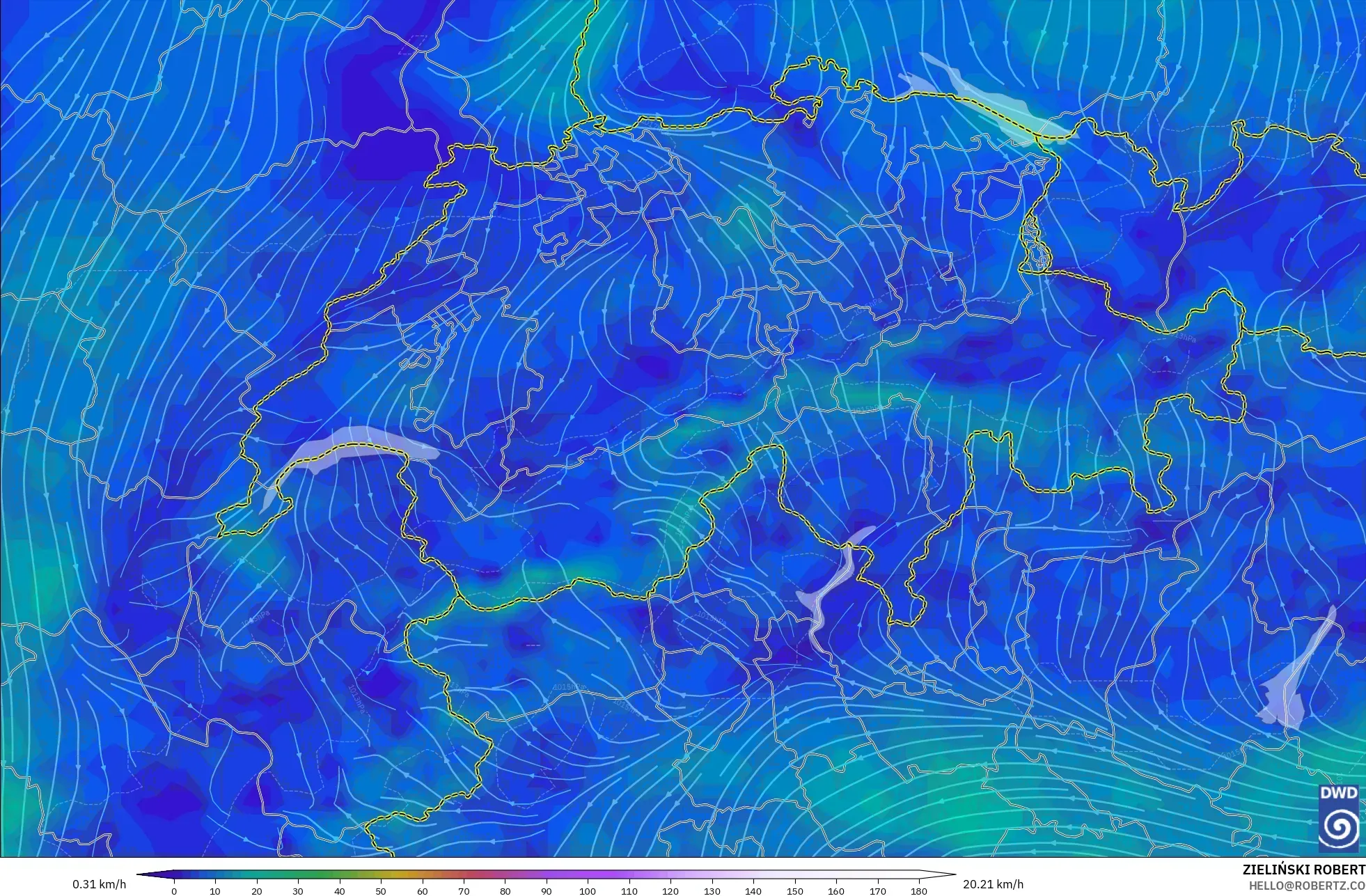 ICON model - Swiss, Angin 10 m