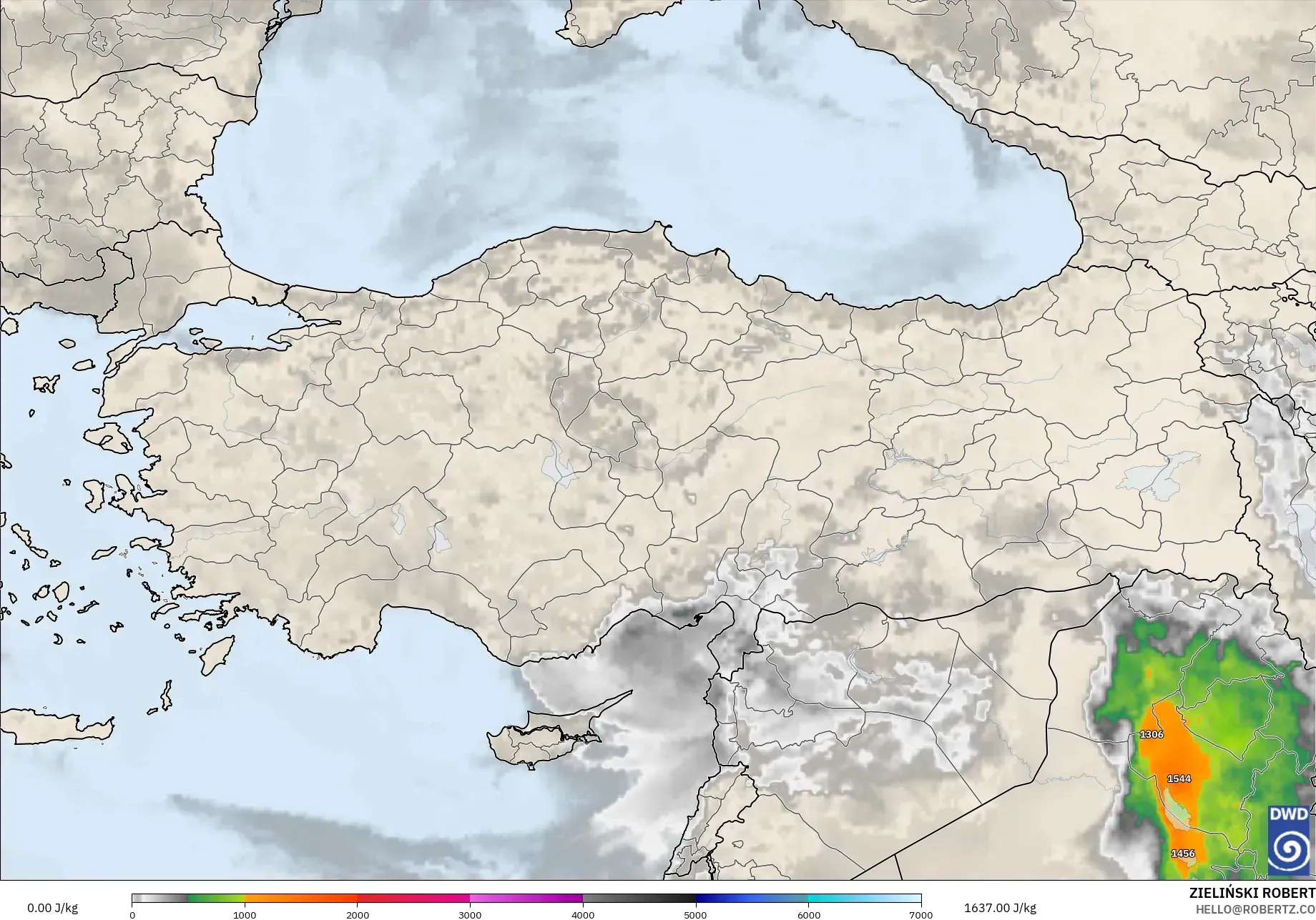ICON model - Turki, CAPE