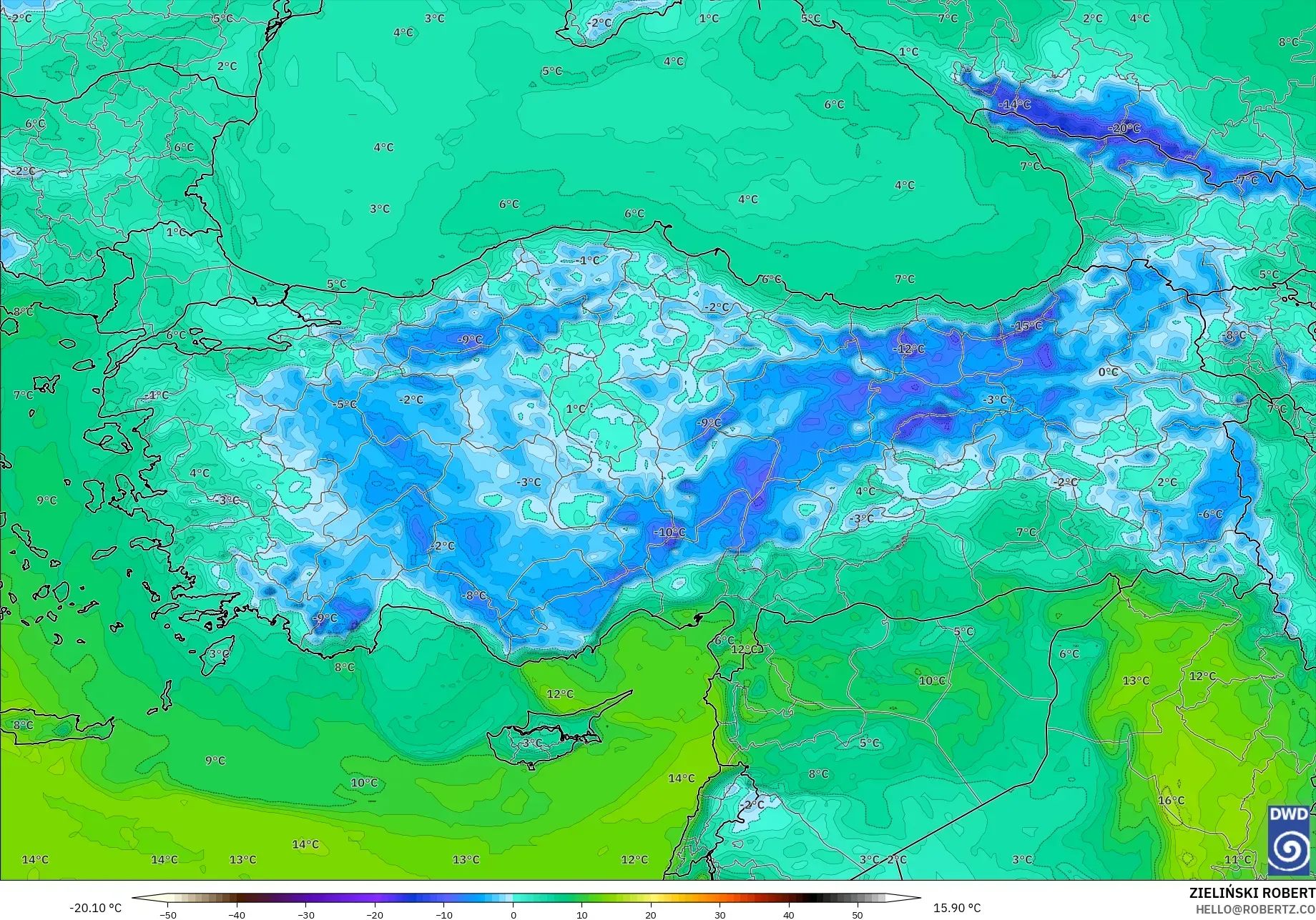 ICON model - Turki, Titik Embun 2 m
