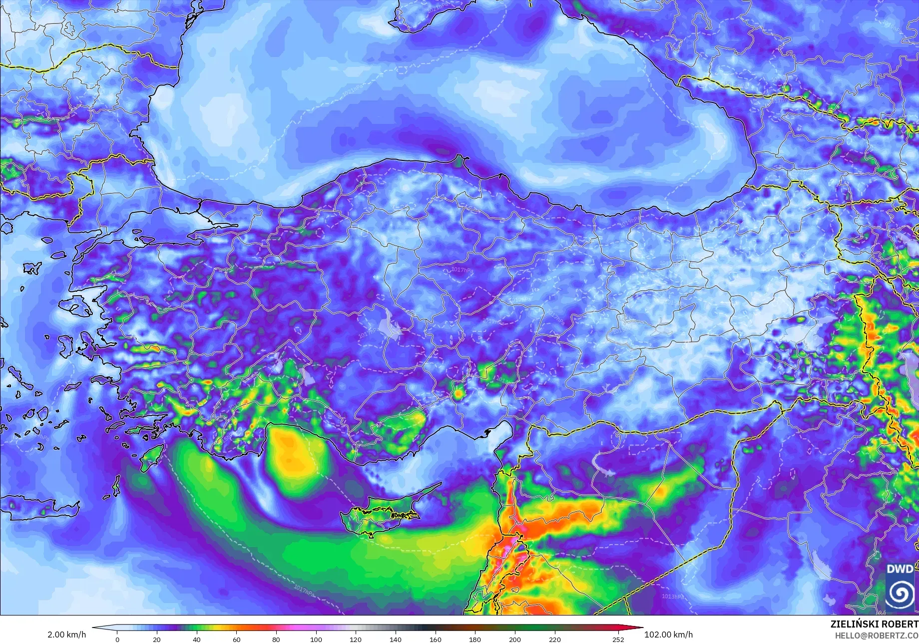 ICON model - Turki, Puncak Hembusan