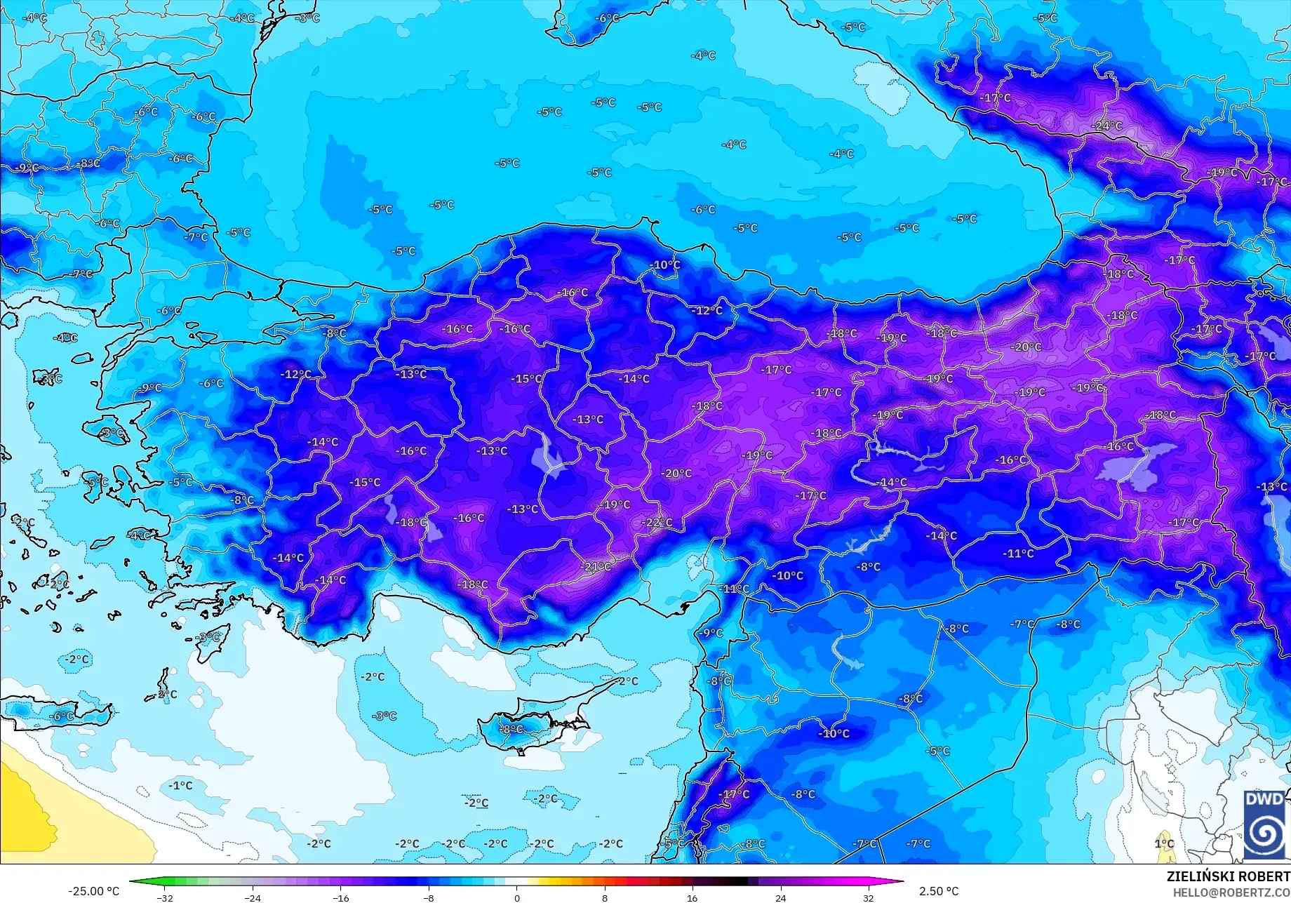 ICON model - Turki, Anomali Suhu 850 hPa