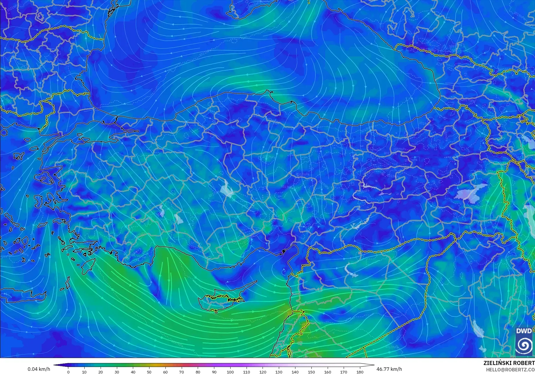 ICON model - Turki, Angin 10 m