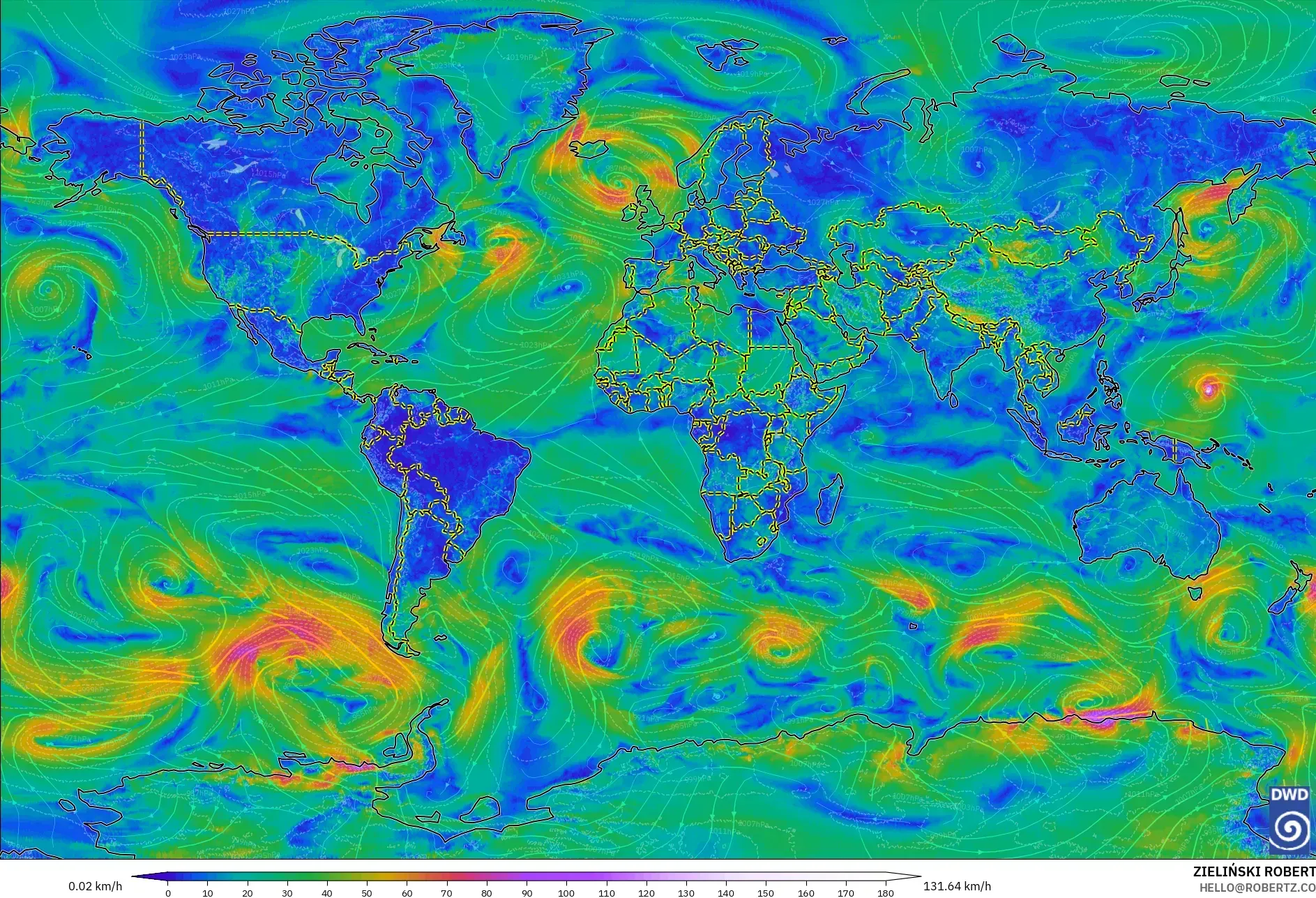 ICON model - Dunia, Angin 10 m