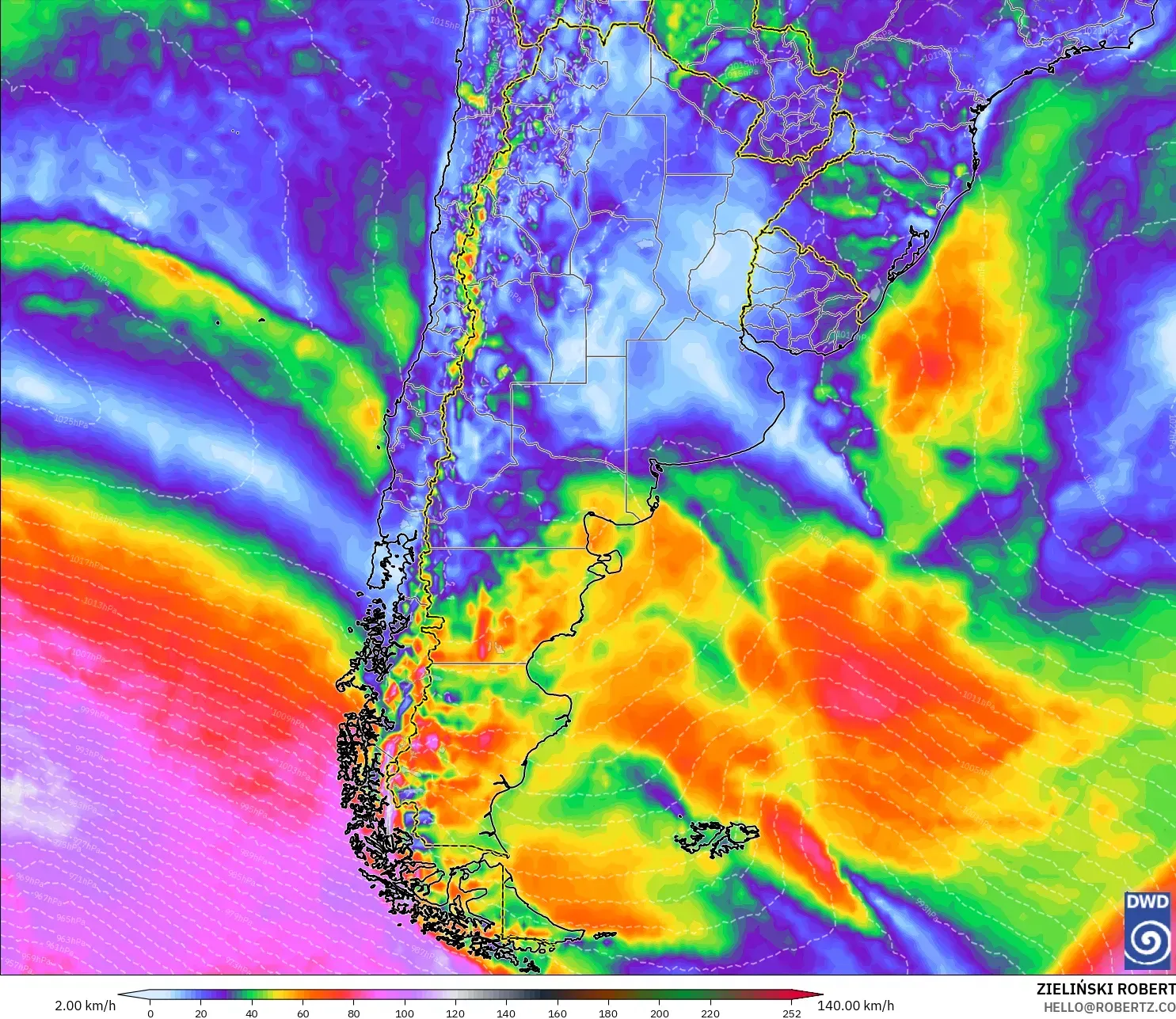 ICON model - Argentina, Hembusan Angin
