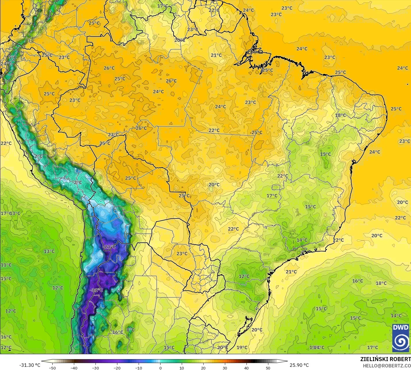 ICON model - Brasil, Titik Embun 2 m