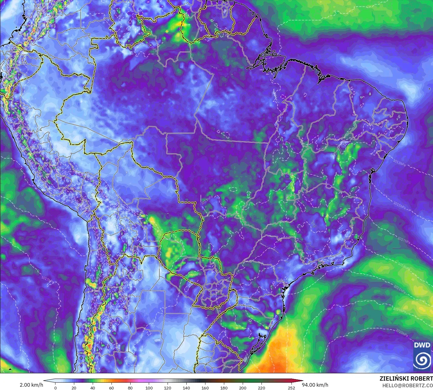 ICON model - Brasil, Puncak Hembusan