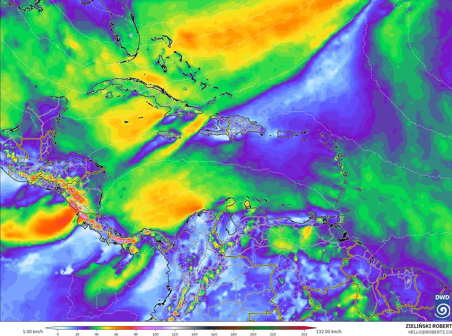 ICON model - Karibia, Puncak Hembusan