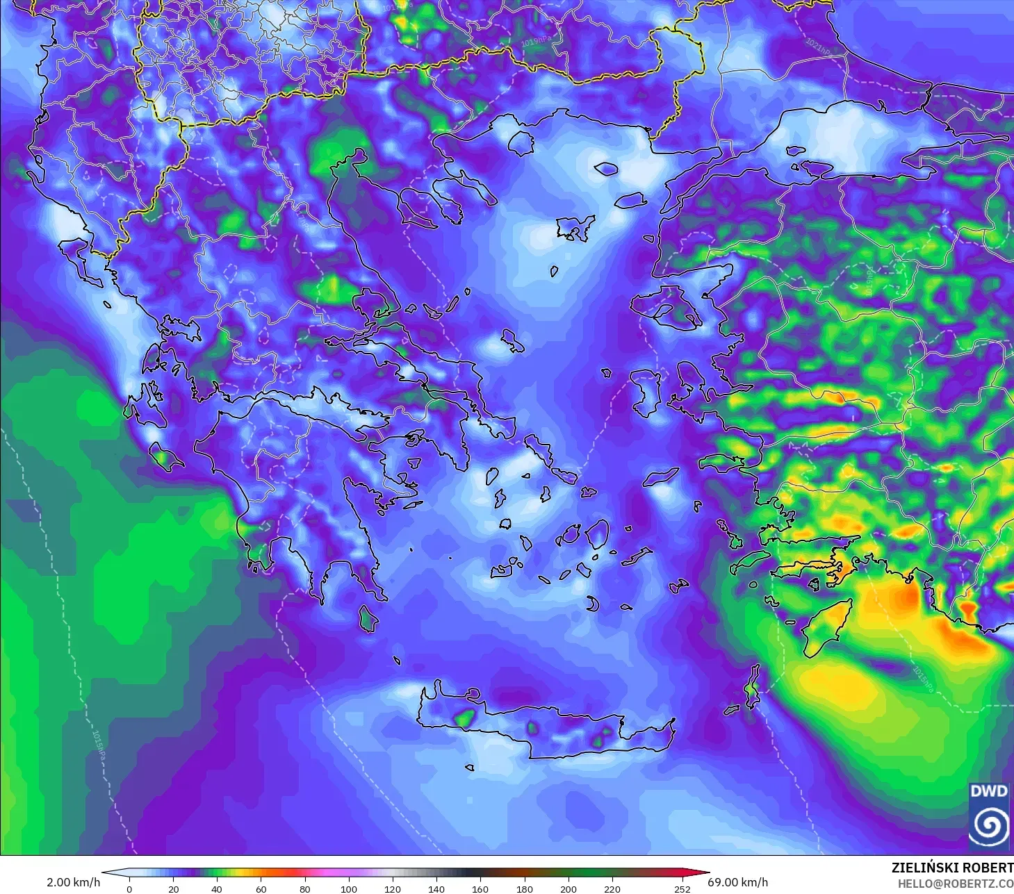 ICON model - Yunani, Puncak Hembusan