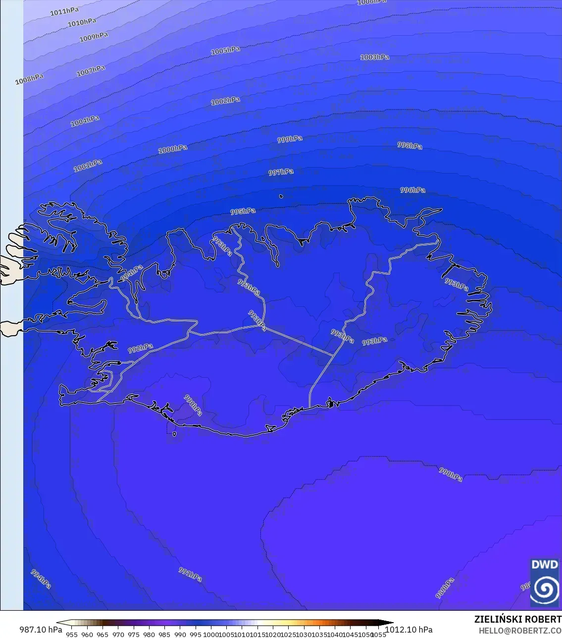 ICON model - Islandia, Tekanan
