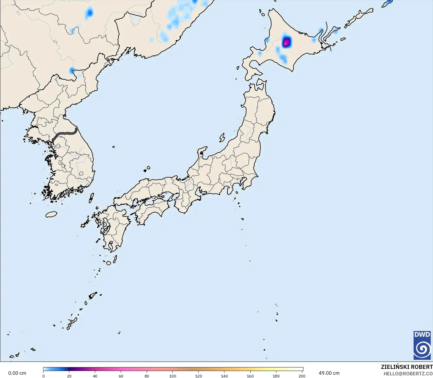 ICON model - Jepang, Kedalaman Salju