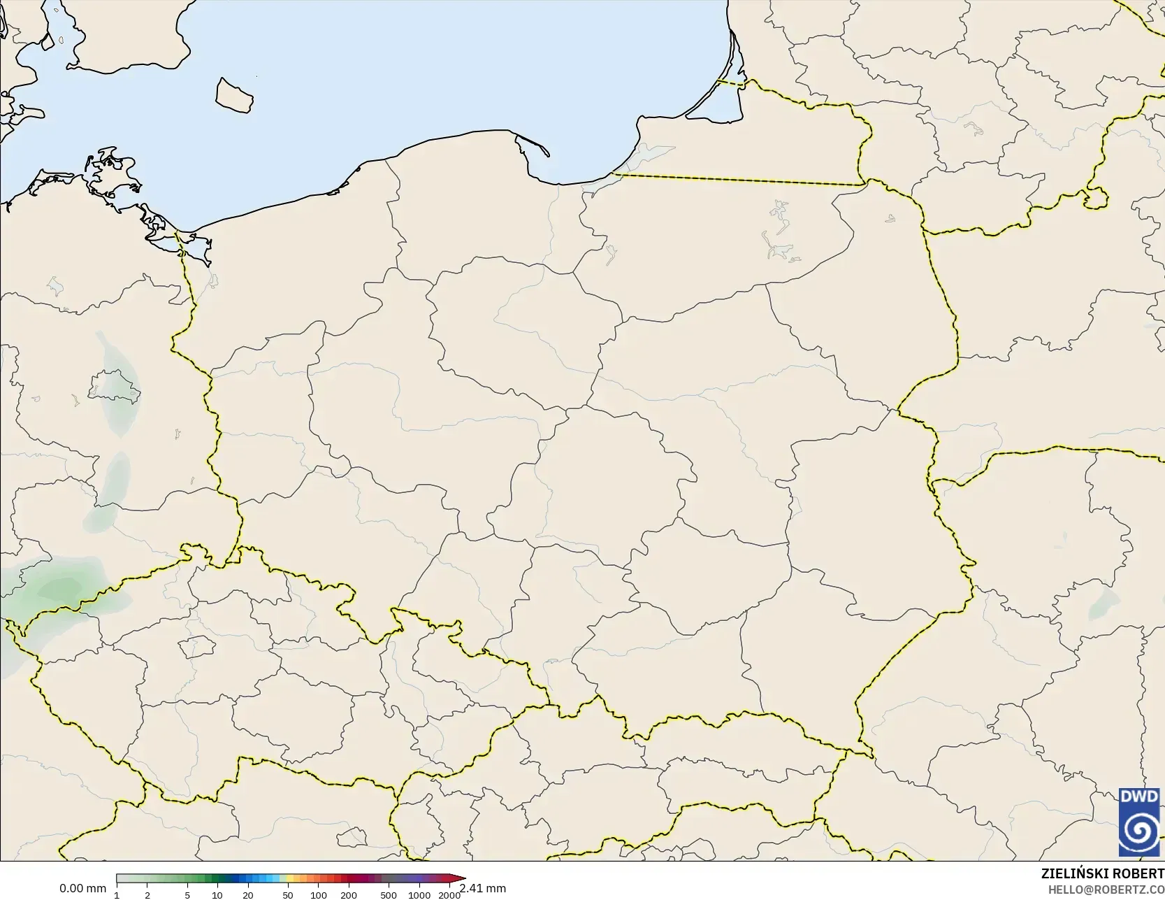 ICON model - Polandia, Akumulasi Curah Hujan