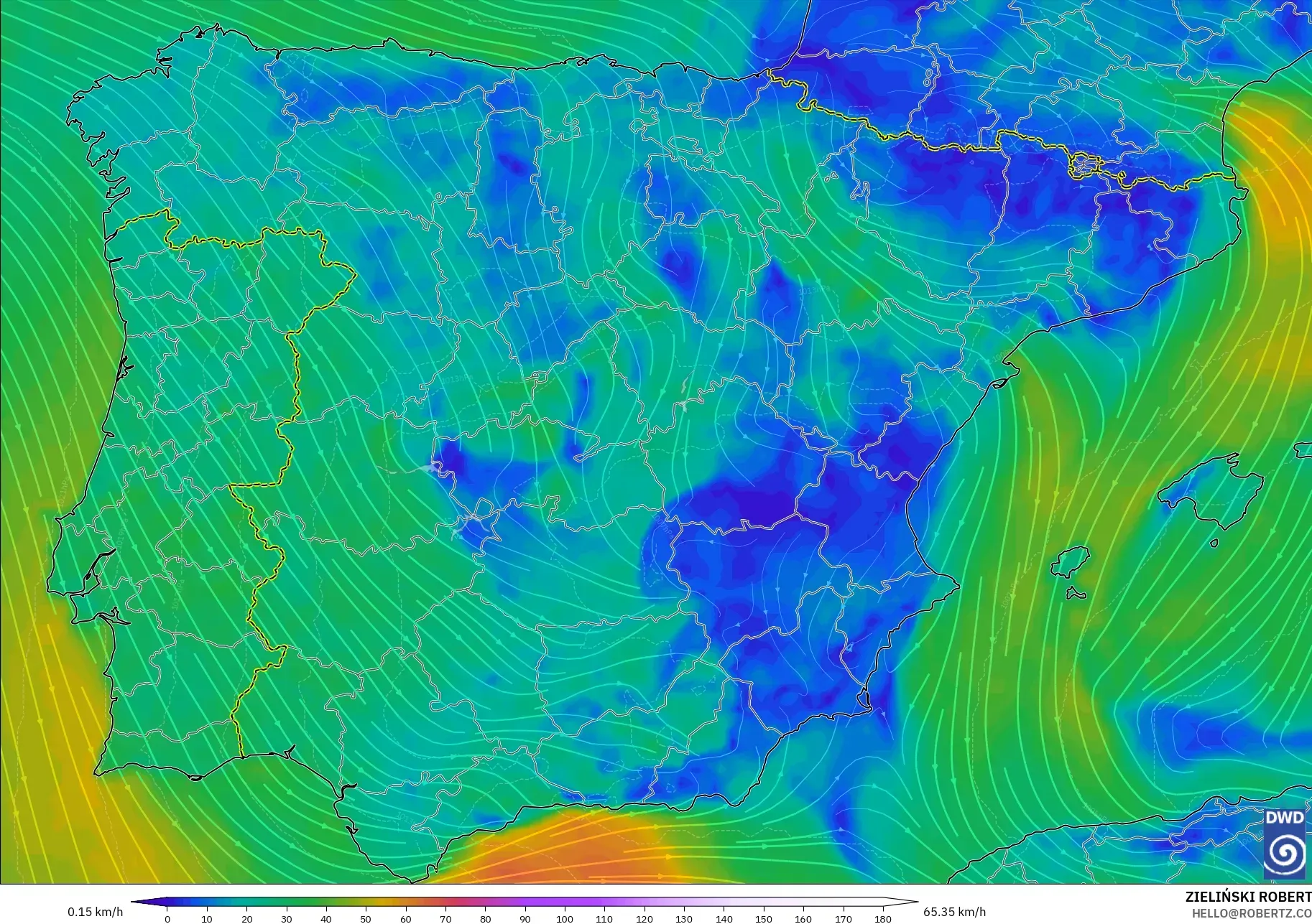 ICON model - Spanyol, Angin 10 m