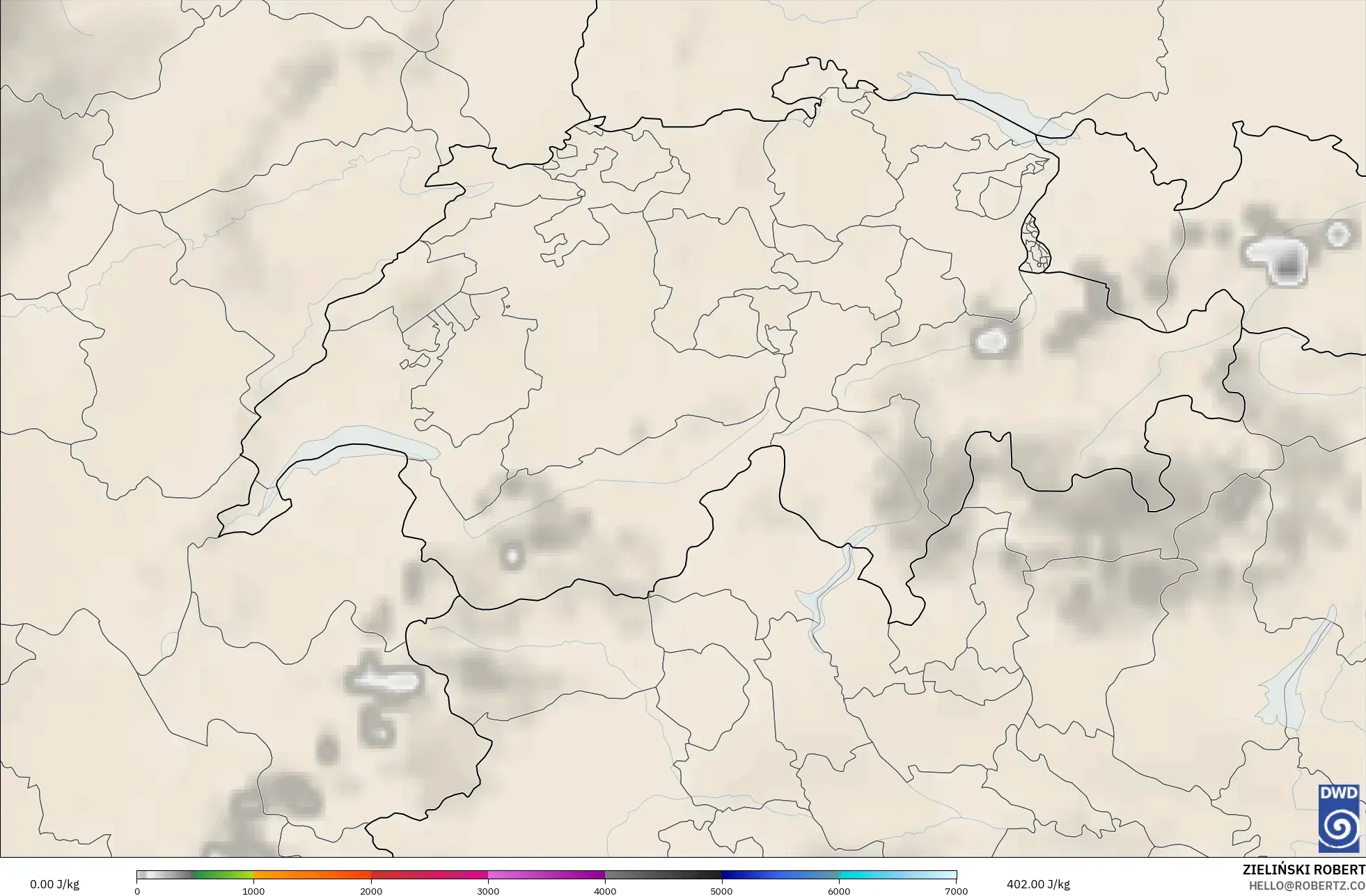 ICON model - Swiss, CAPE