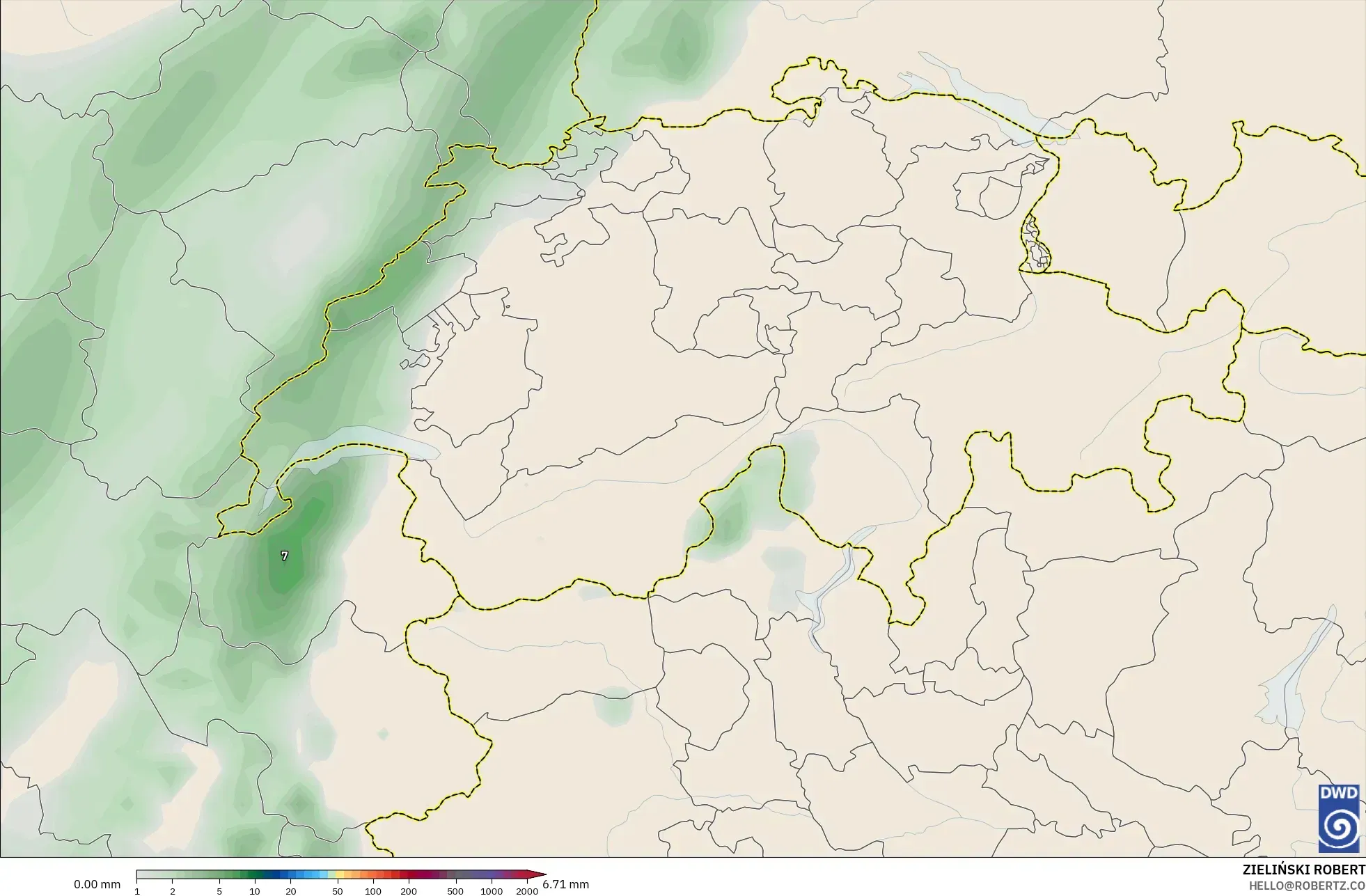 ICON model - Swiss, Akumulasi Curah Hujan