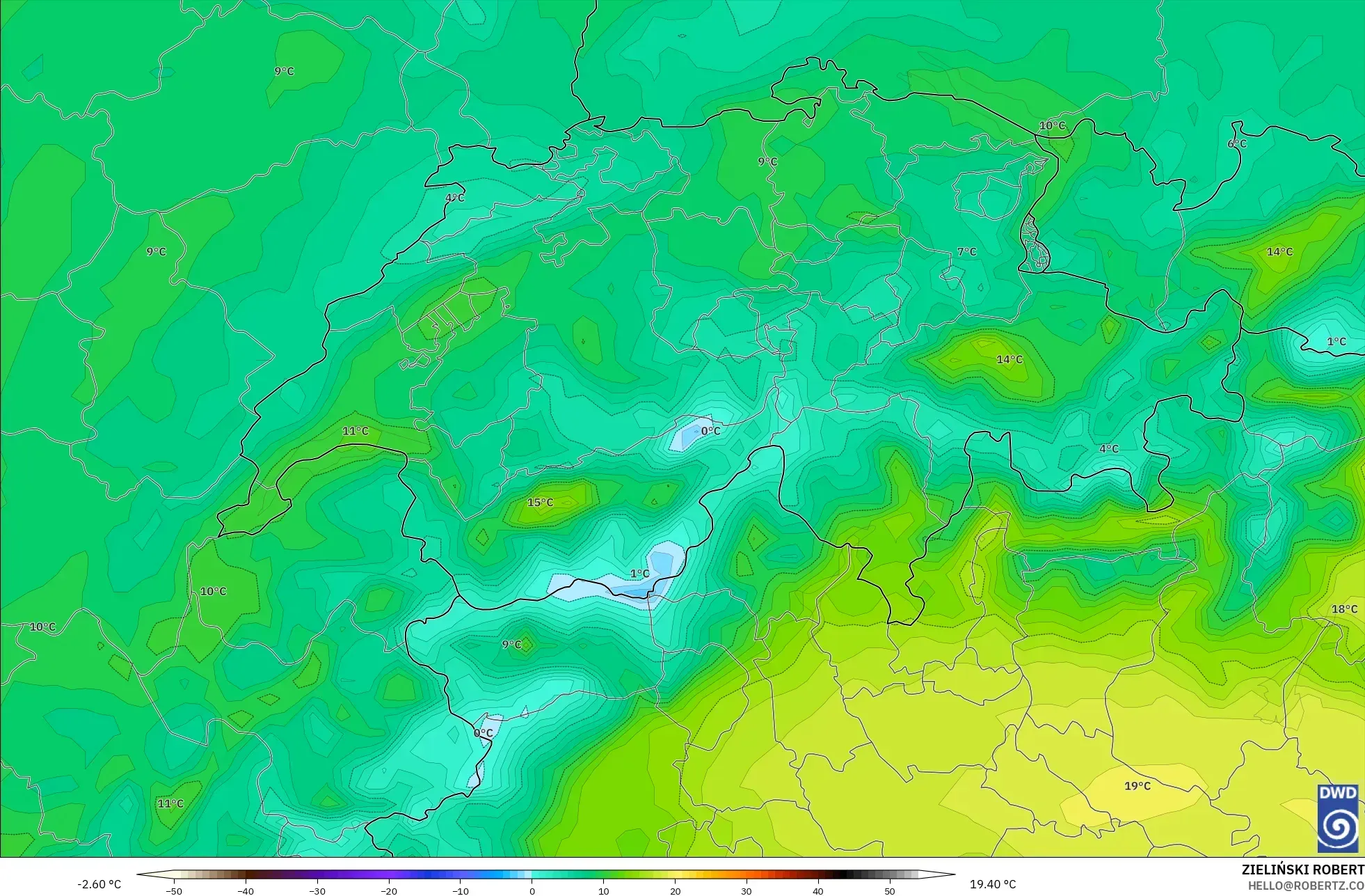 ICON model - Swiss, Suhu 2 m
