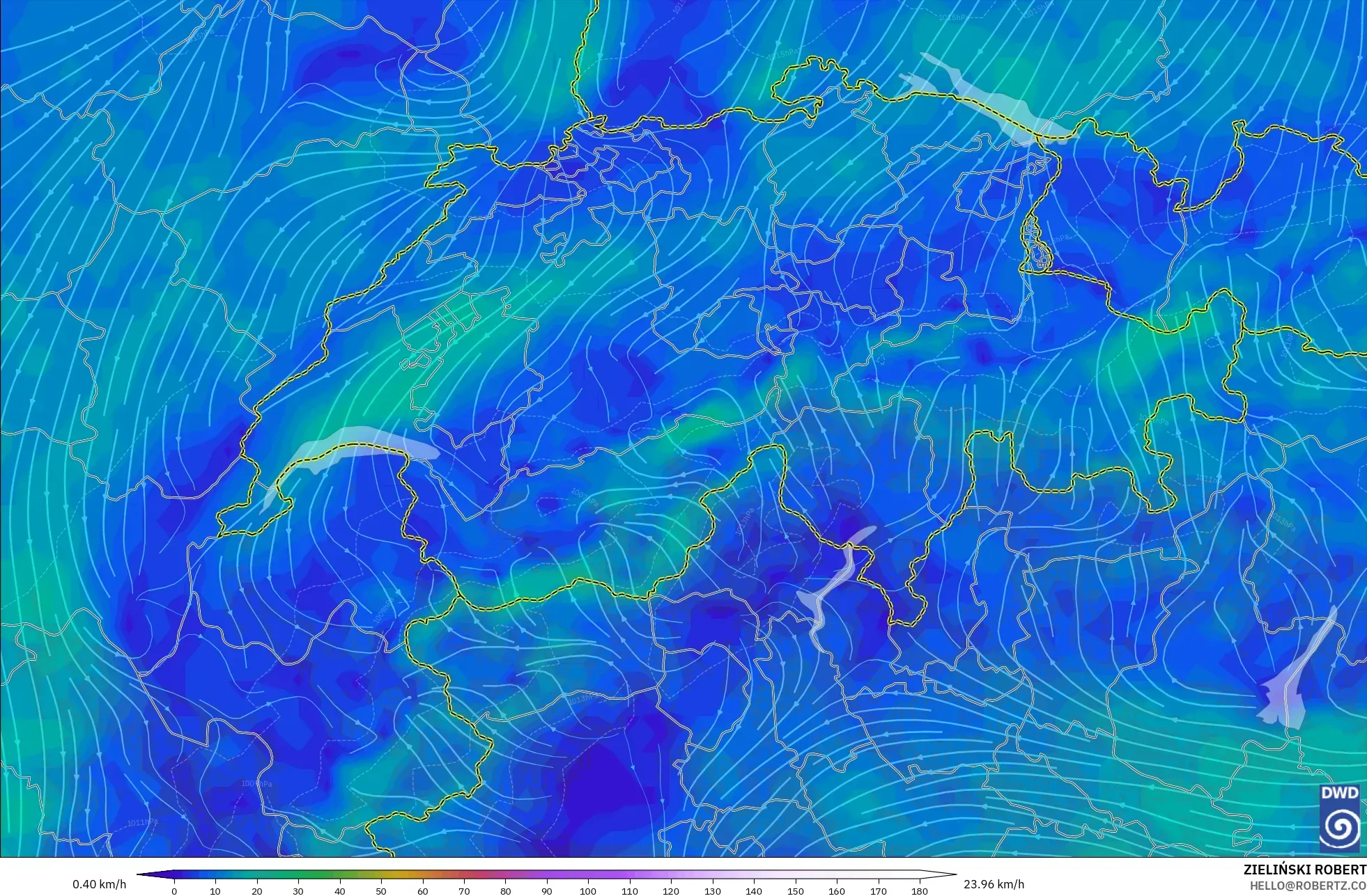 ICON model - Swiss, Angin 10 m