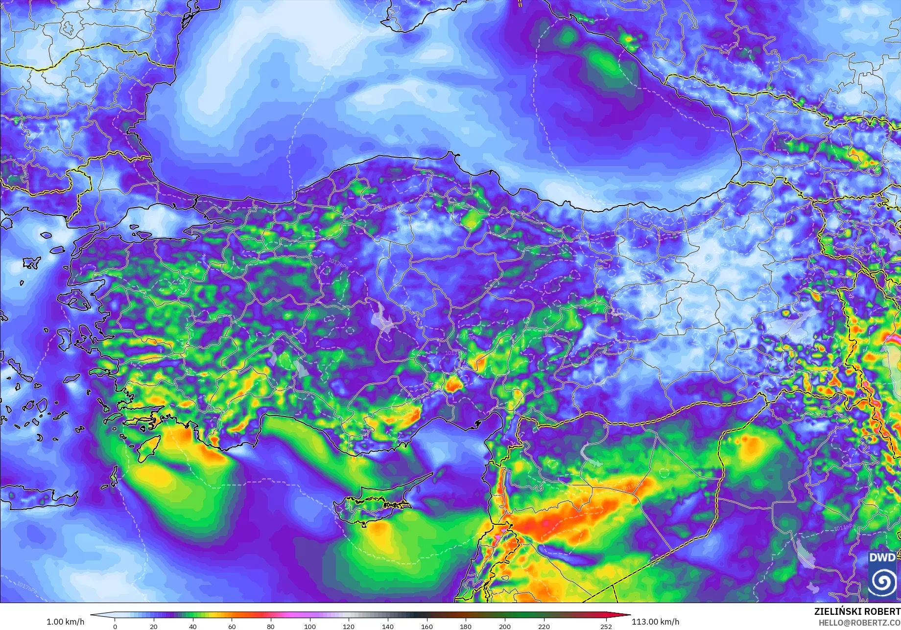 ICON model - Turki, Puncak Hembusan