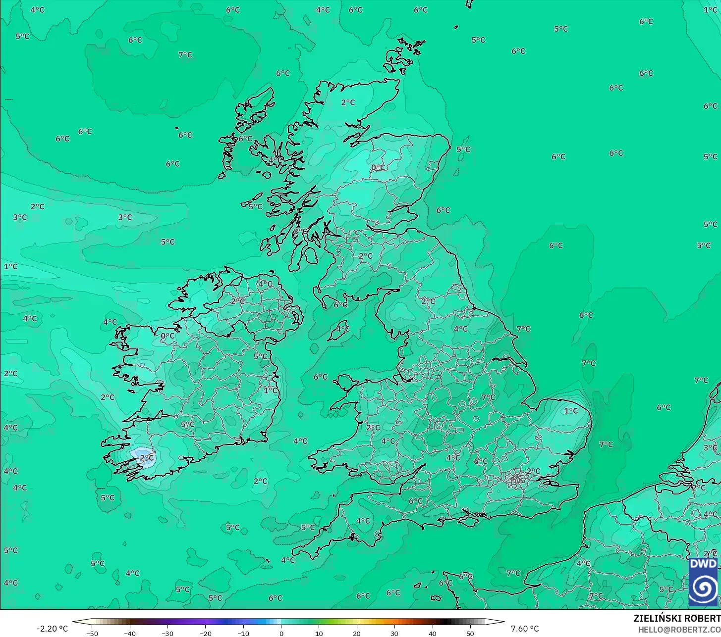 ICON model - Britania Raya, Titik Embun 2 m