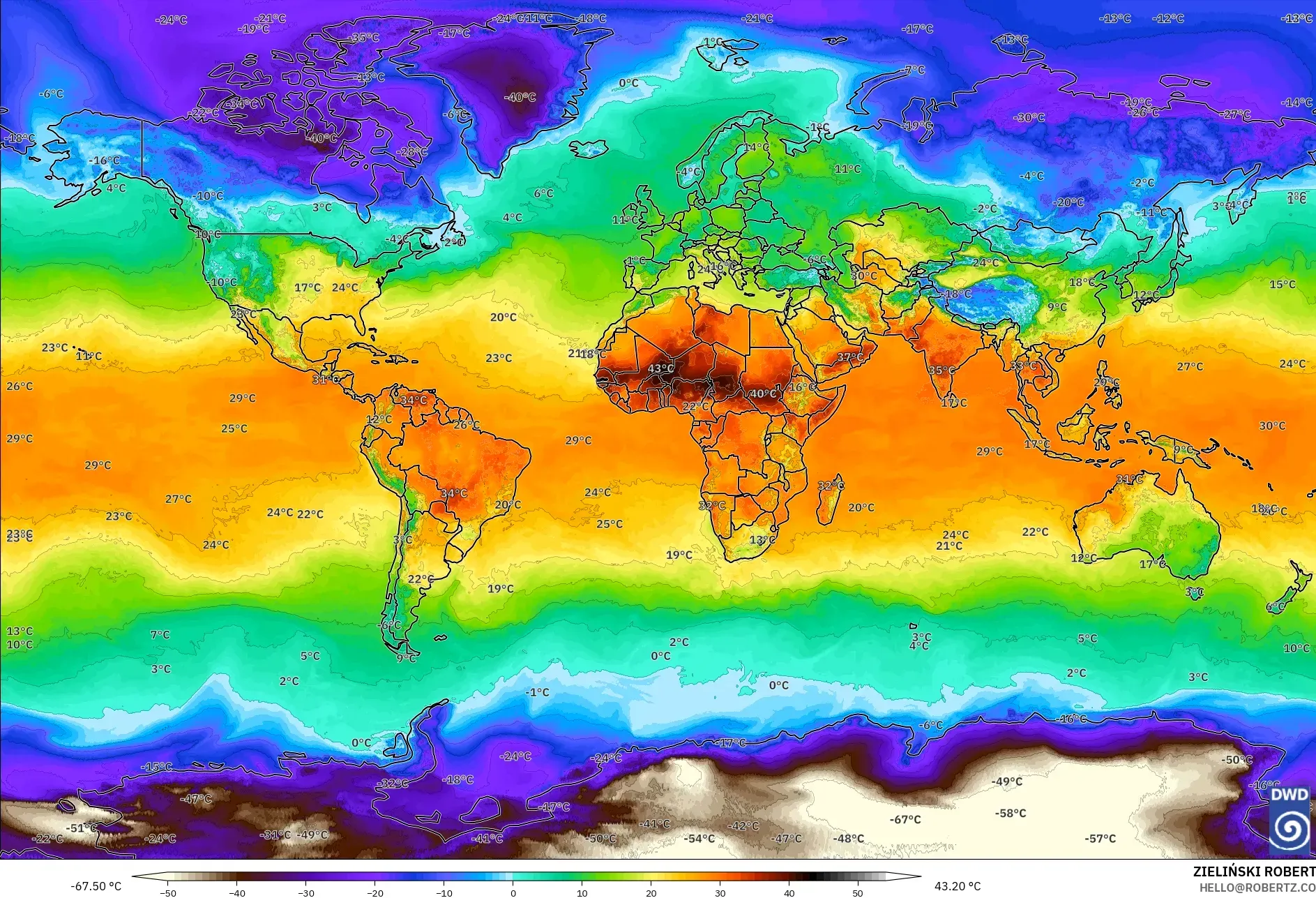 ICON model - Dunia, Suhu 2 m