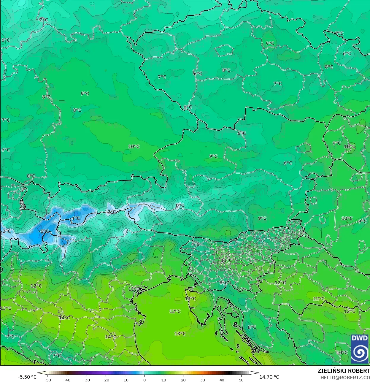 ICON نموذج - النمسا, نقطة الندى 2 م