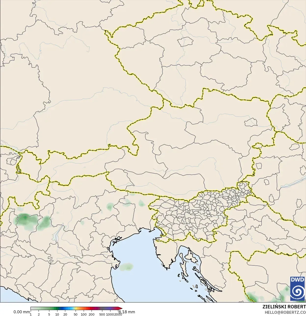 ICON نموذج - النمسا, تراكم الهطول