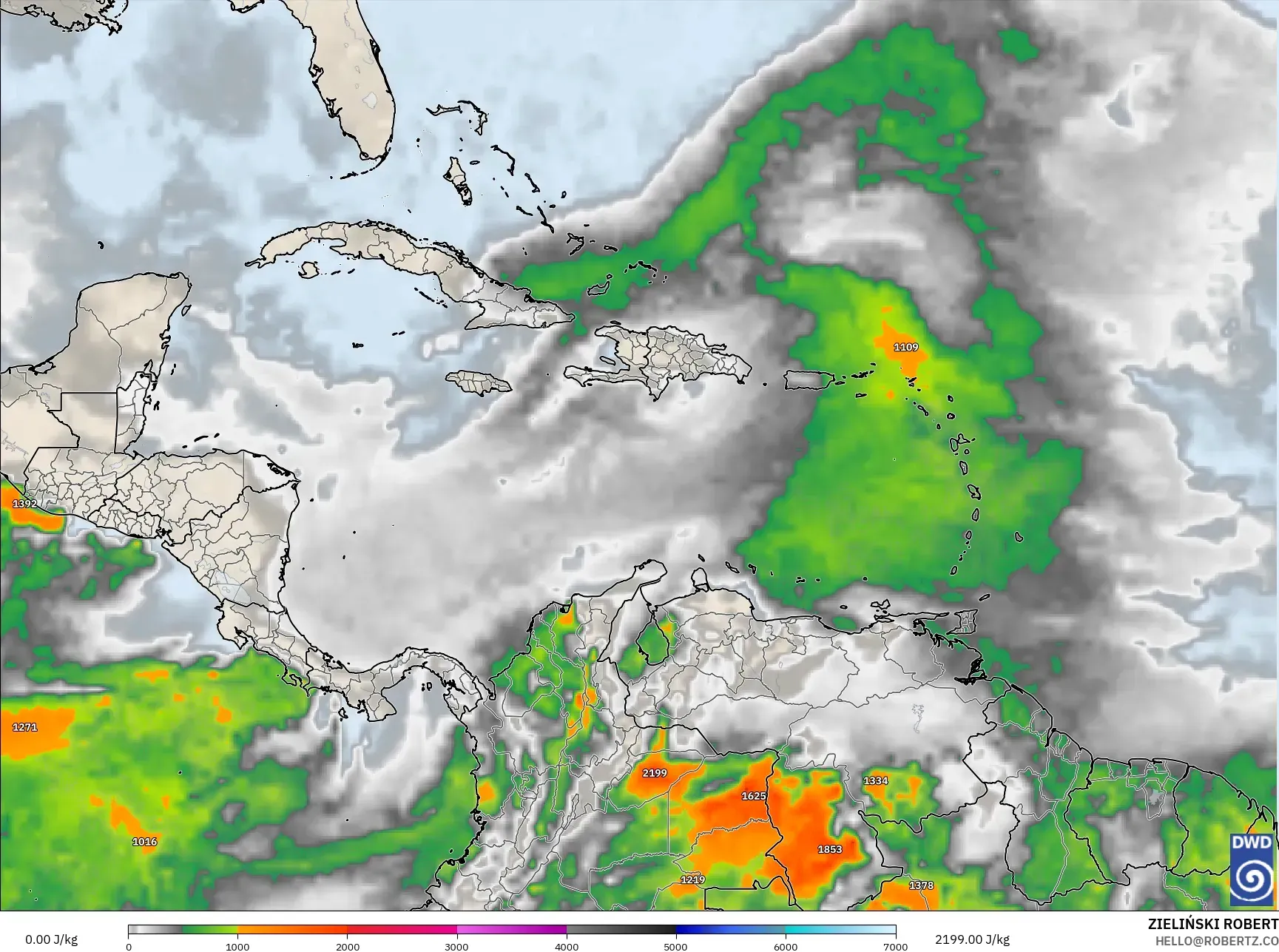 ICON نموذج - الكاريبي, CAPE