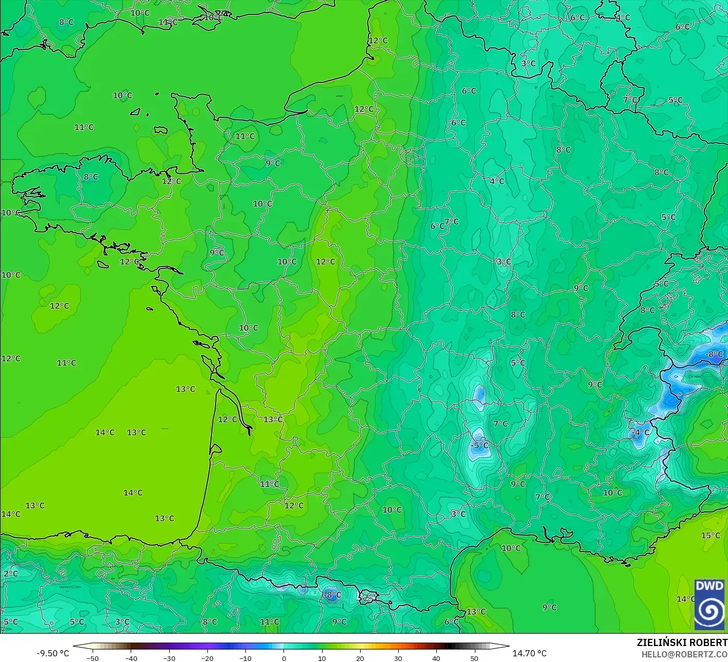 ICON نموذج - فرنسا, نقطة الندى 2 م