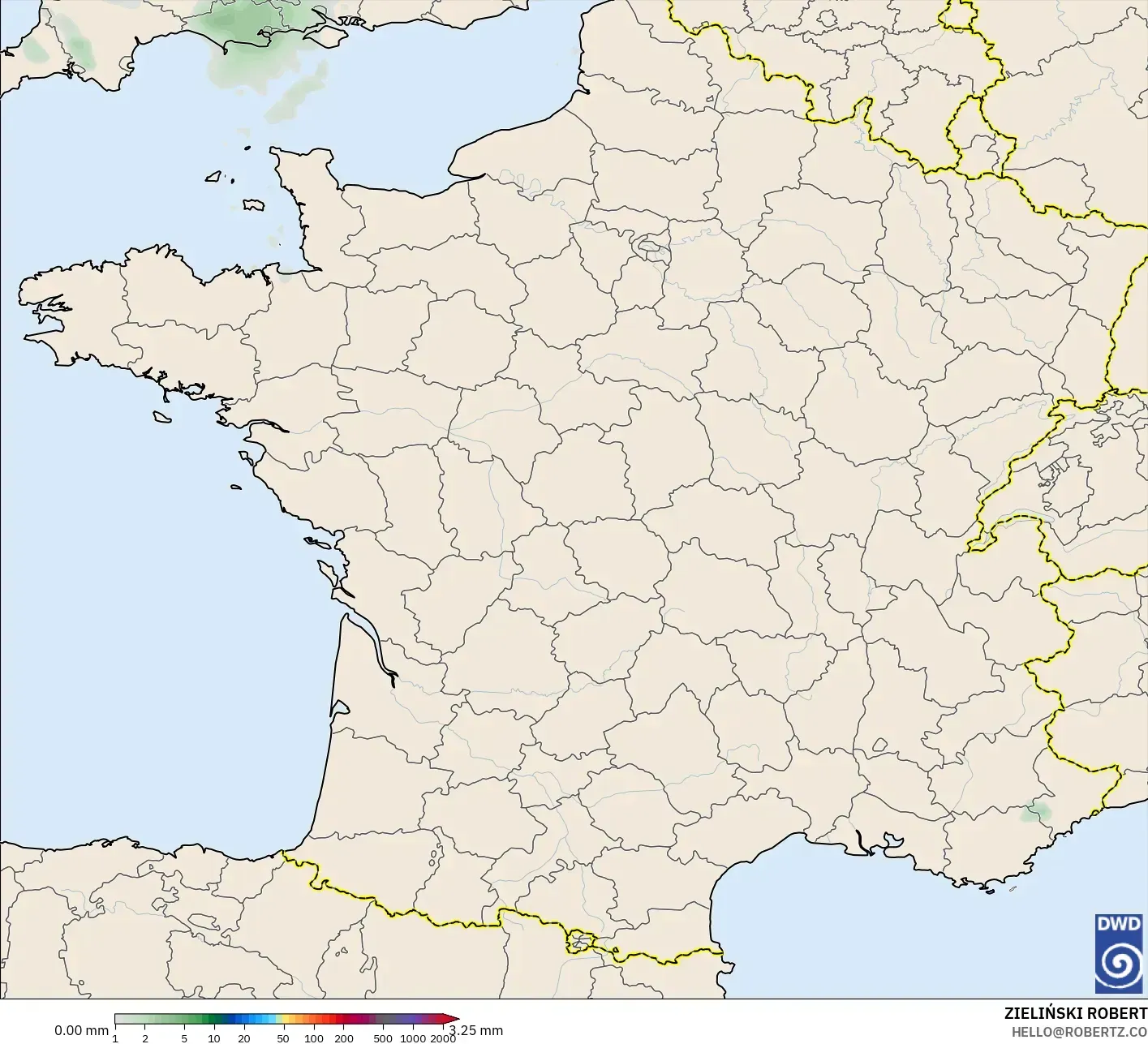 ICON نموذج - فرنسا, تراكم الهطول