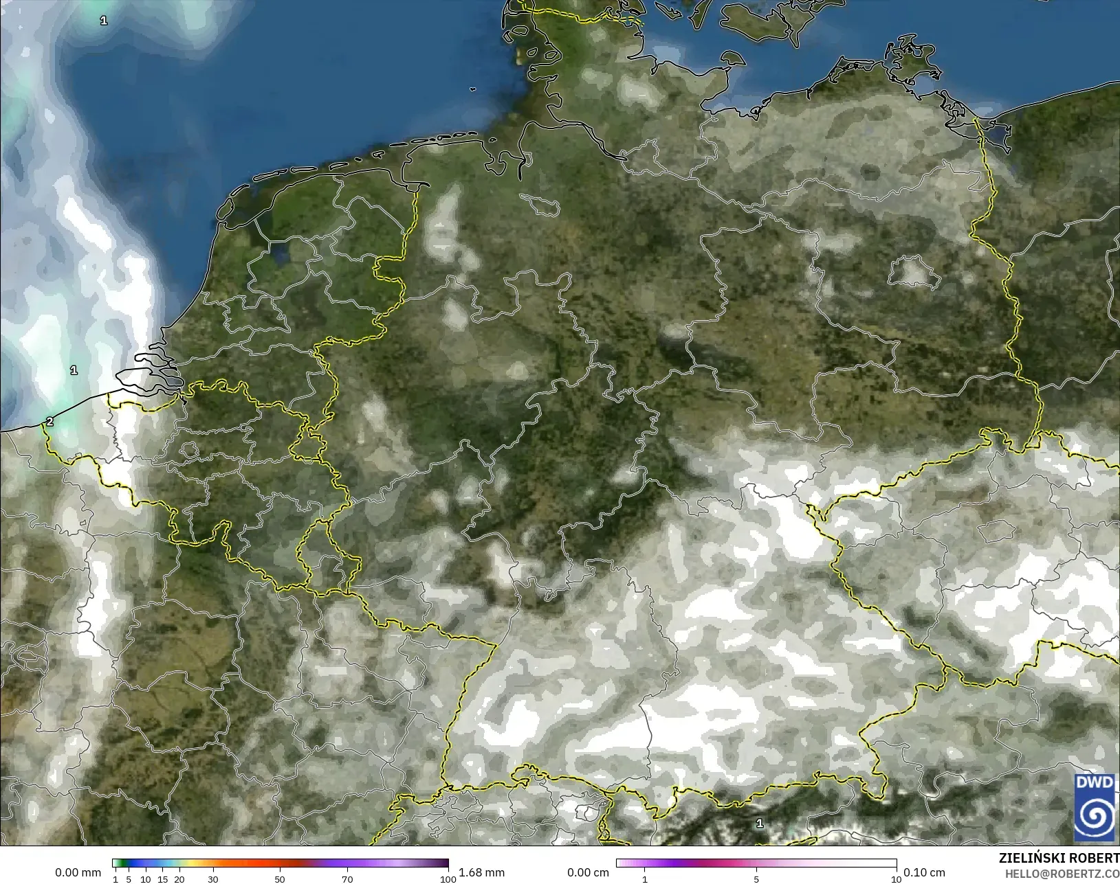 ICON نموذج - ألمانيا, الهطول والغيوم والضغط