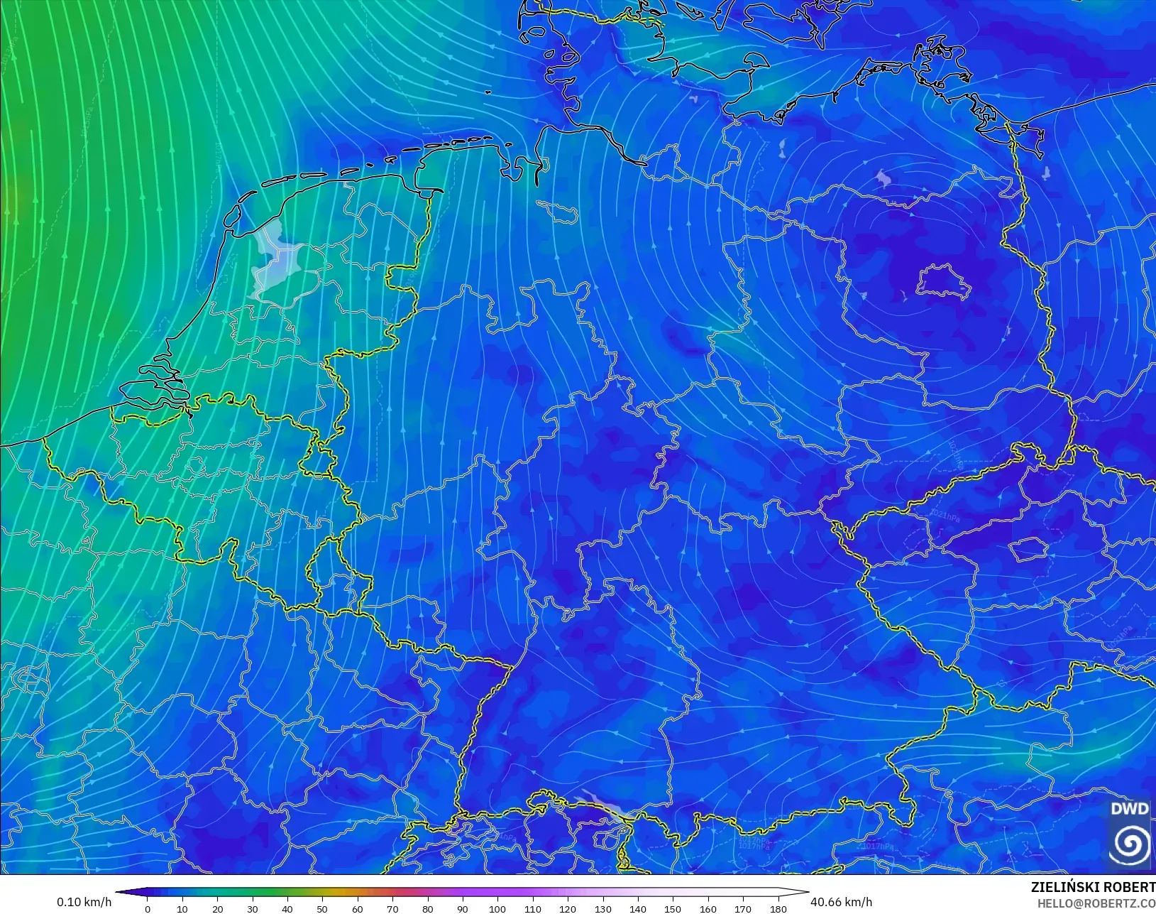 ICON نموذج - ألمانيا, رياح 10 م