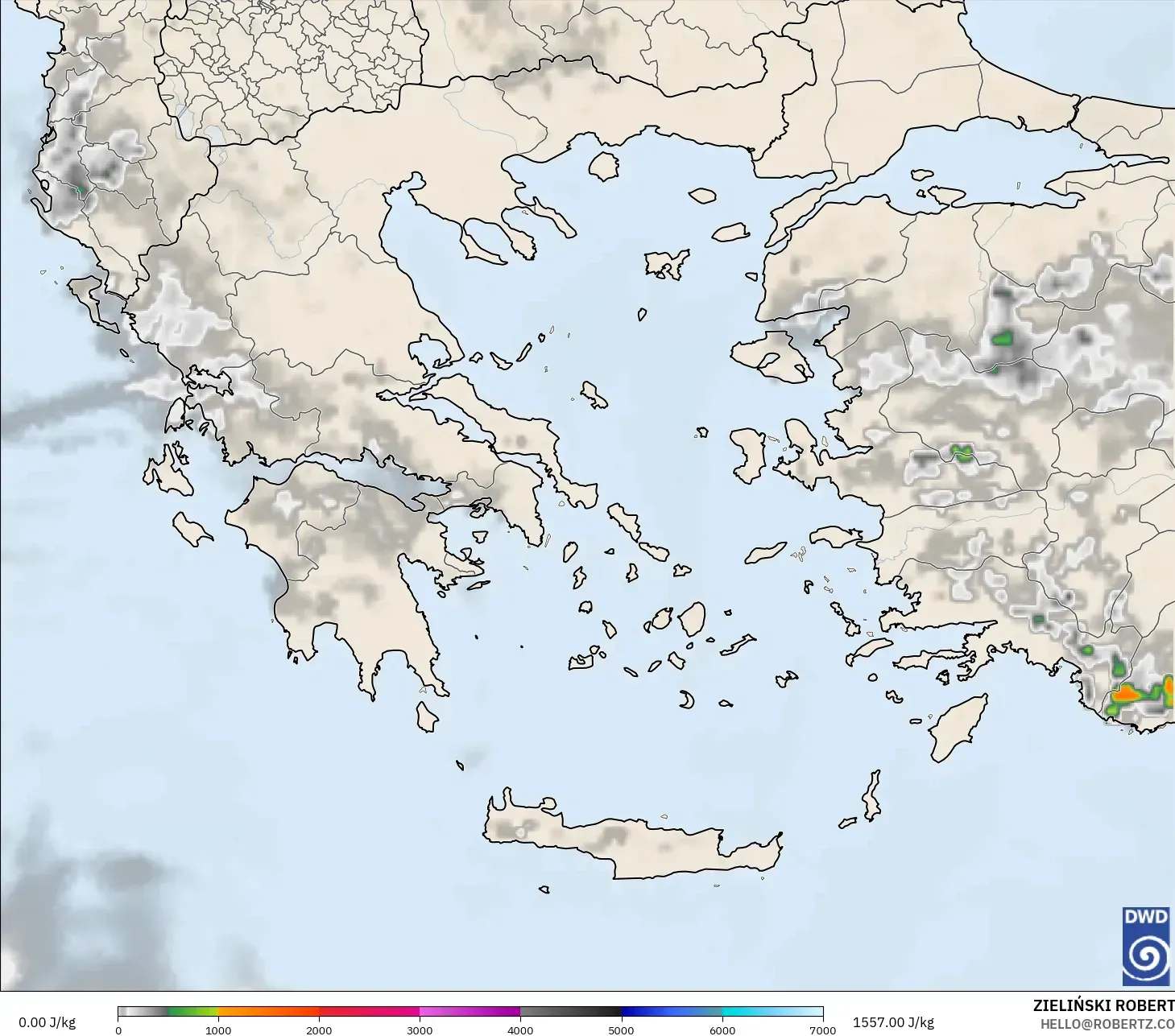 ICON نموذج - اليونان, CAPE