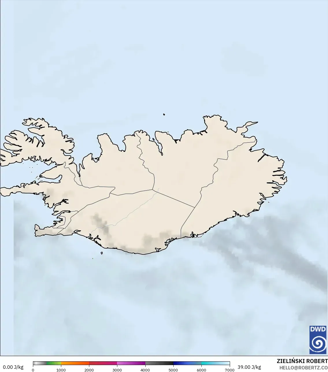 ICON نموذج - آيسلندا, CAPE