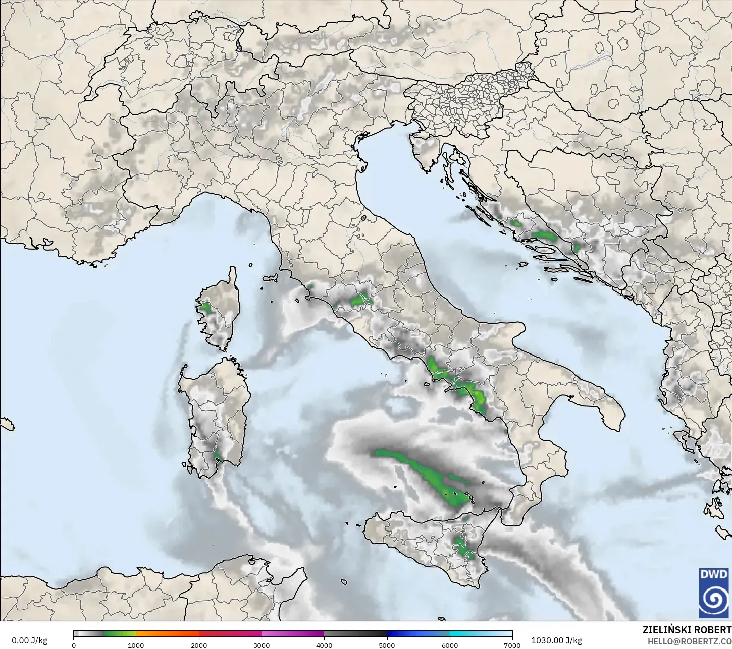 ICON نموذج - إيطاليا, CAPE