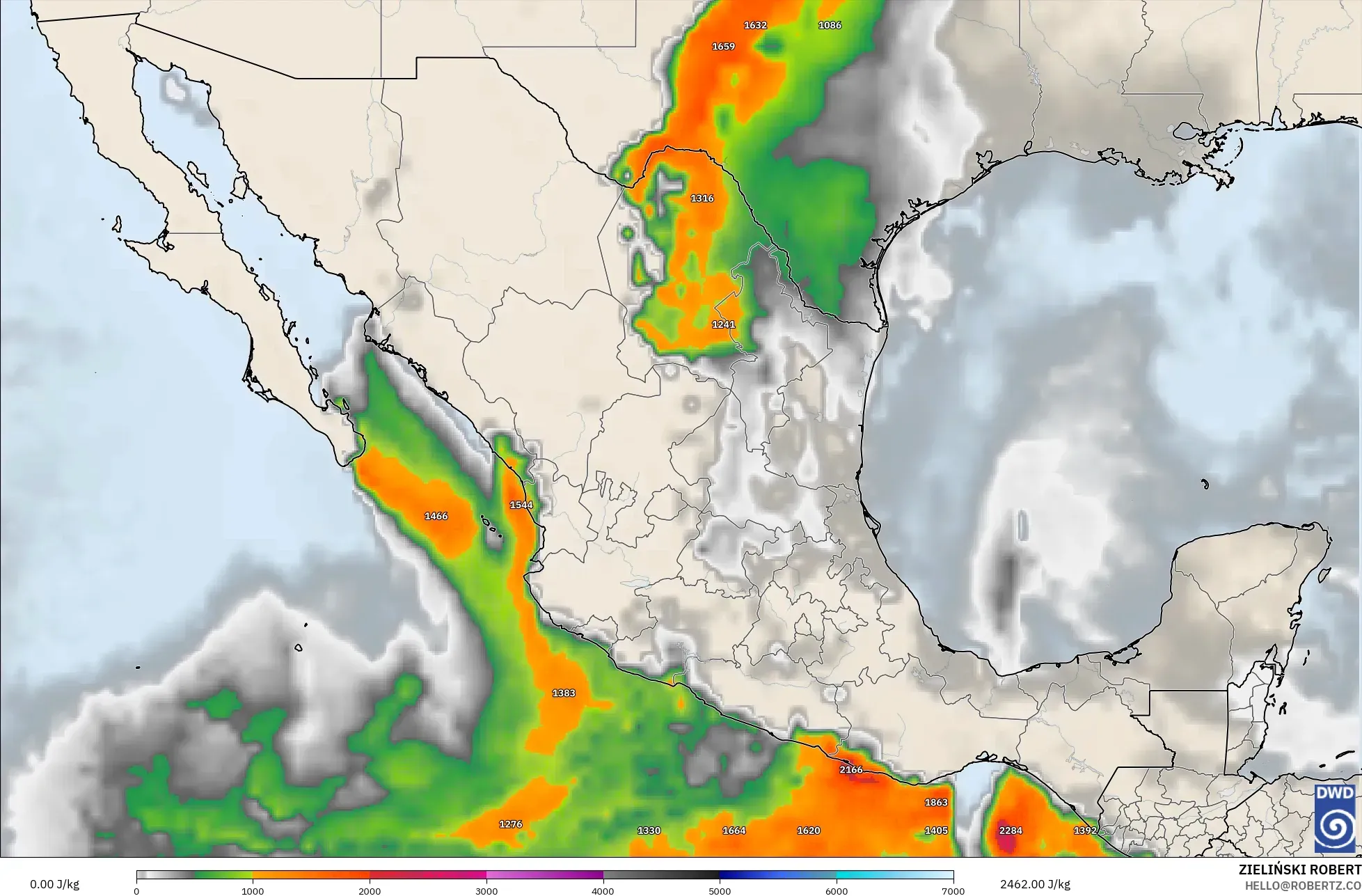 ICON نموذج - المكسيك, CAPE