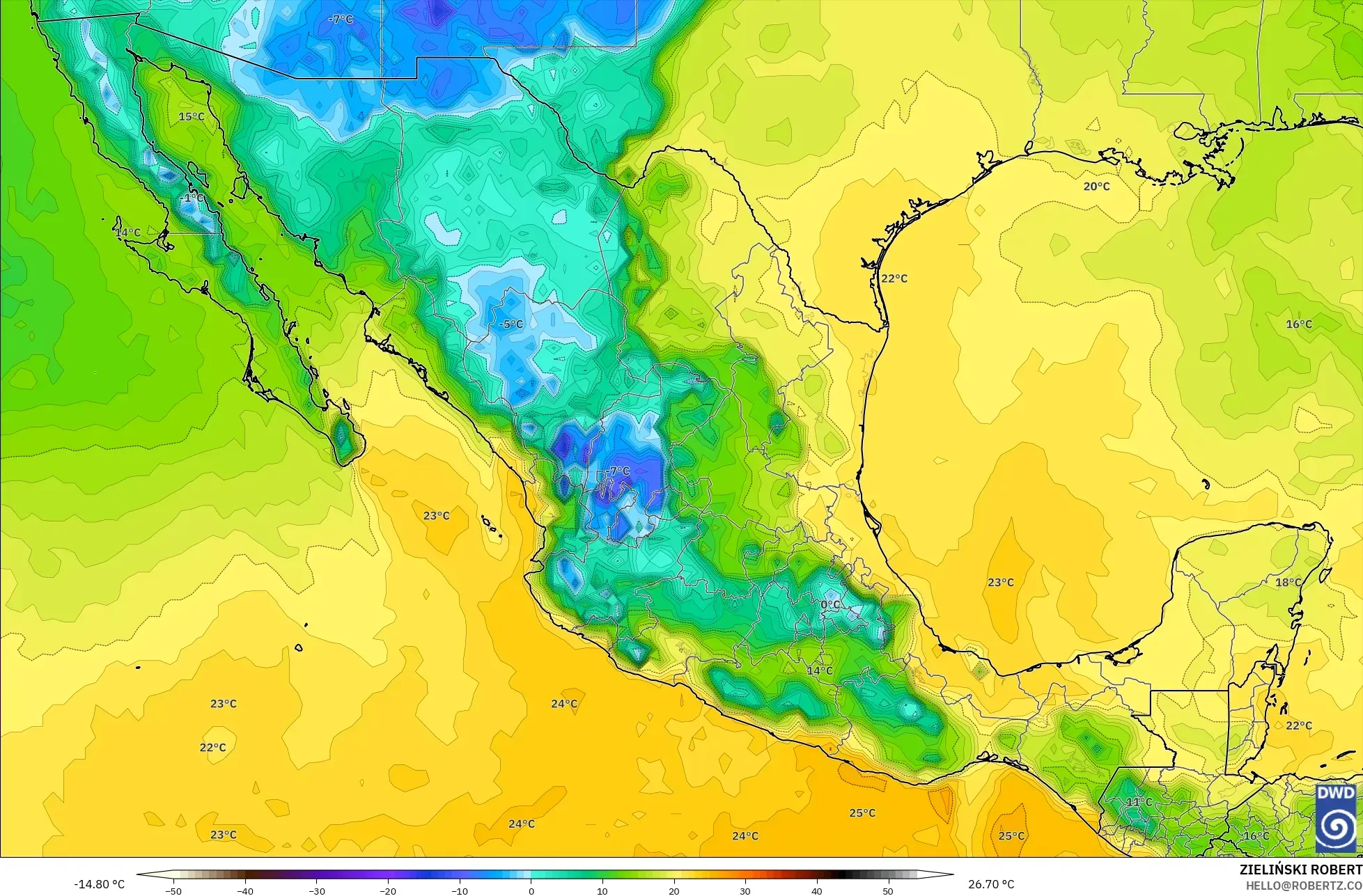 ICON نموذج - المكسيك, نقطة الندى 2 م