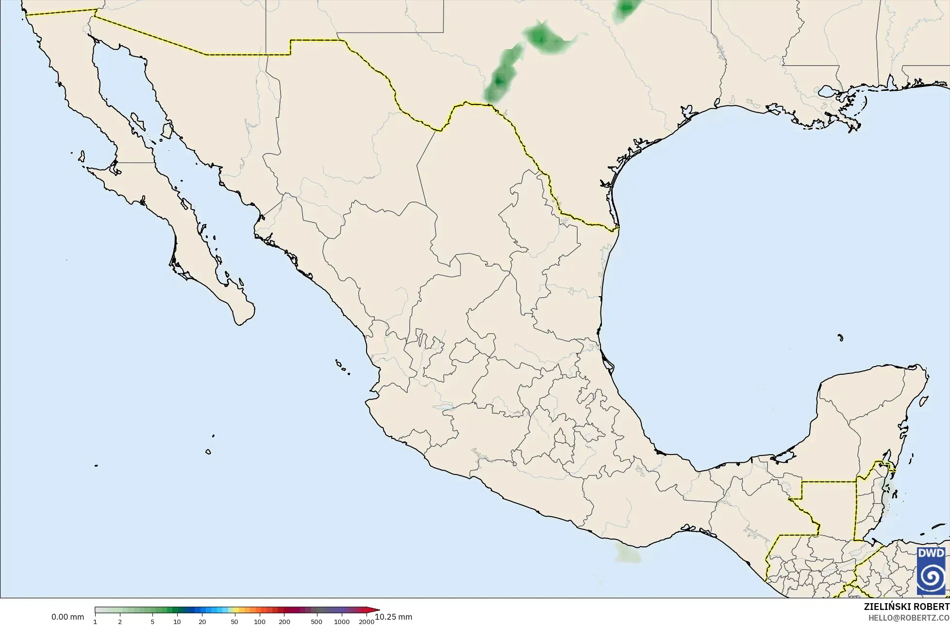 ICON نموذج - المكسيك, تراكم الهطول