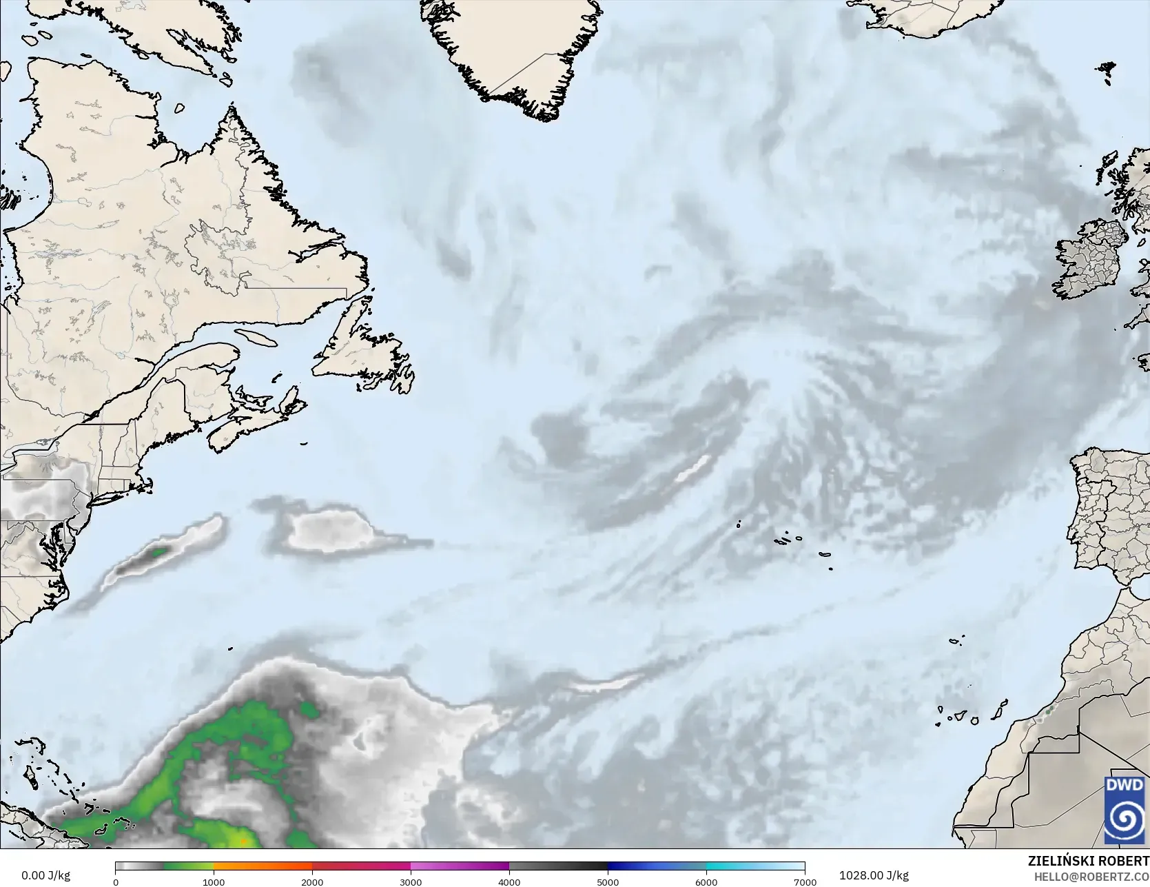 ICON نموذج - شمال الأطلسي, CAPE
