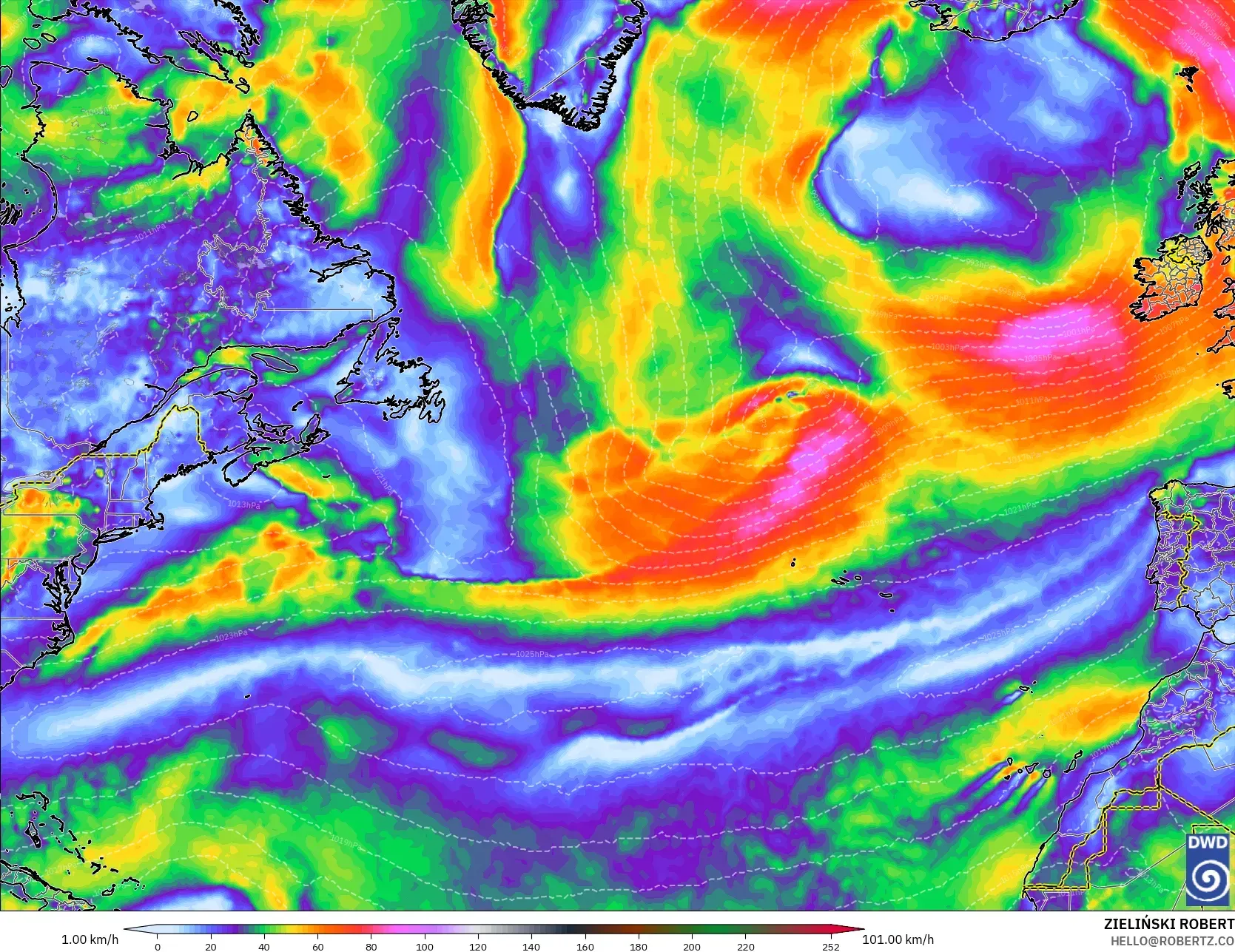 ICON نموذج - شمال الأطلسي, أقصى هبة