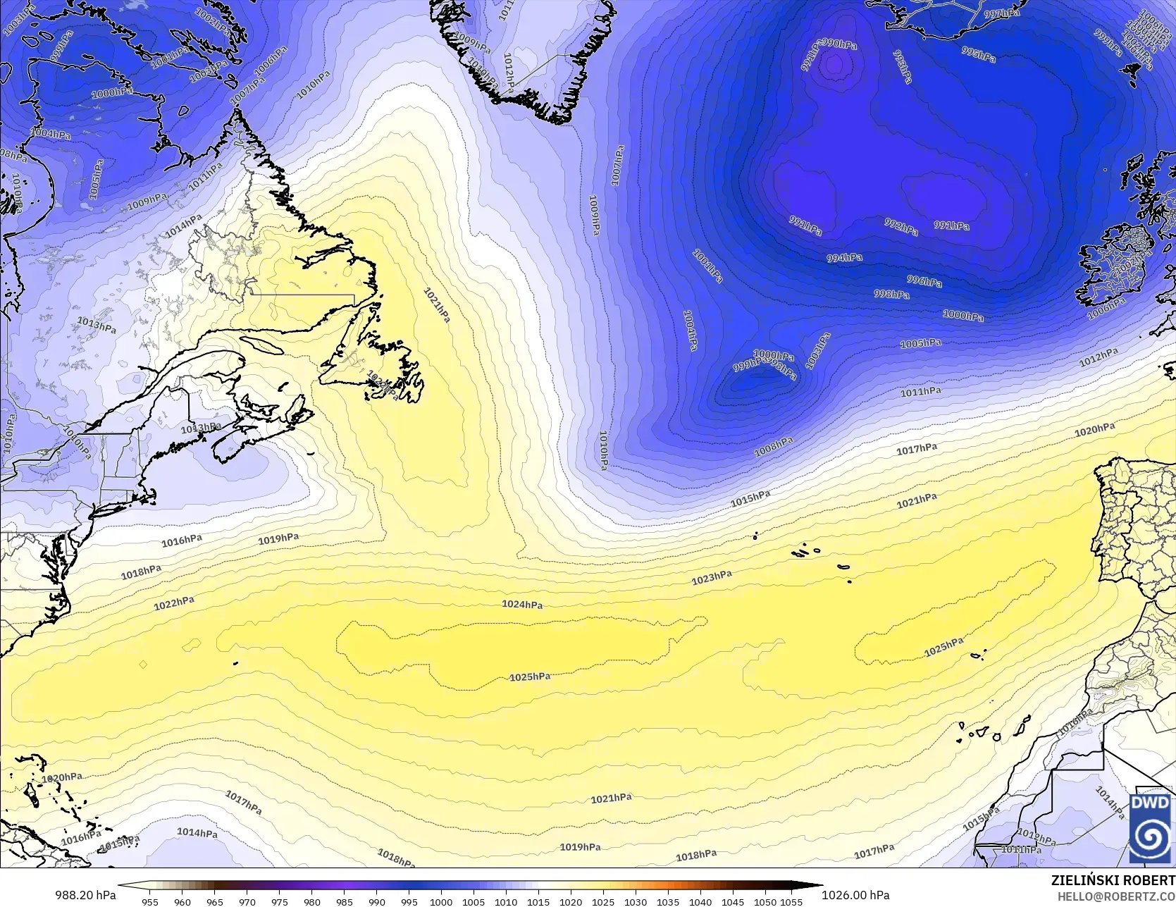 ICON نموذج - شمال الأطلسي, الضغط