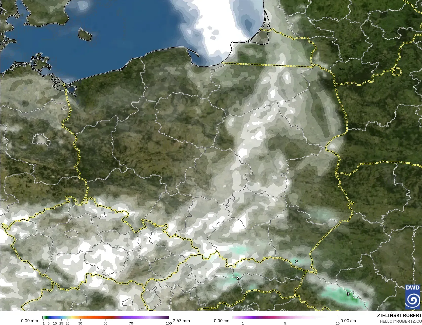 ICON نموذج - بولندا, الهطول والغيوم والضغط